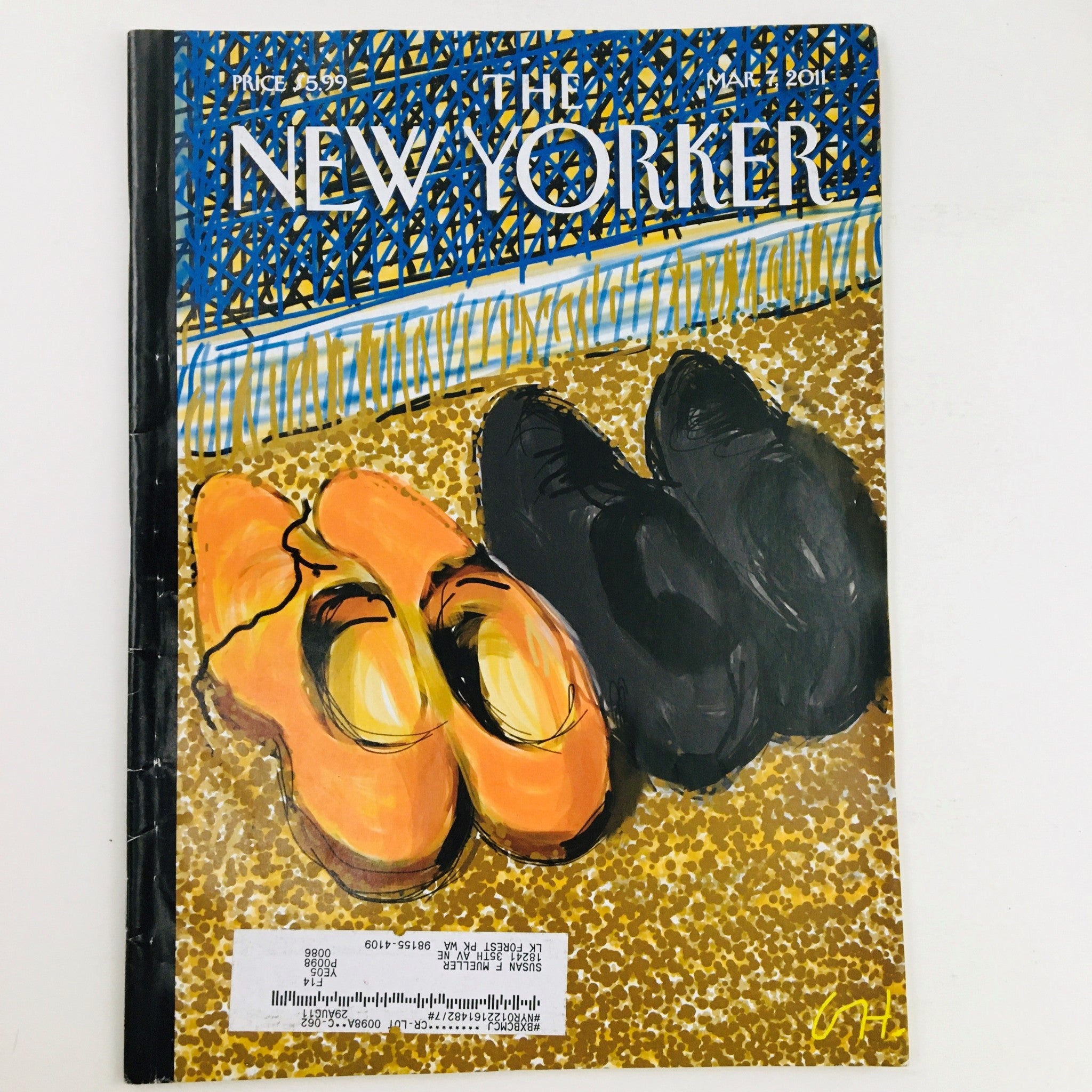 The New Yorker Magazine March 7 2011 Theme Cover Shoes by David Hockney