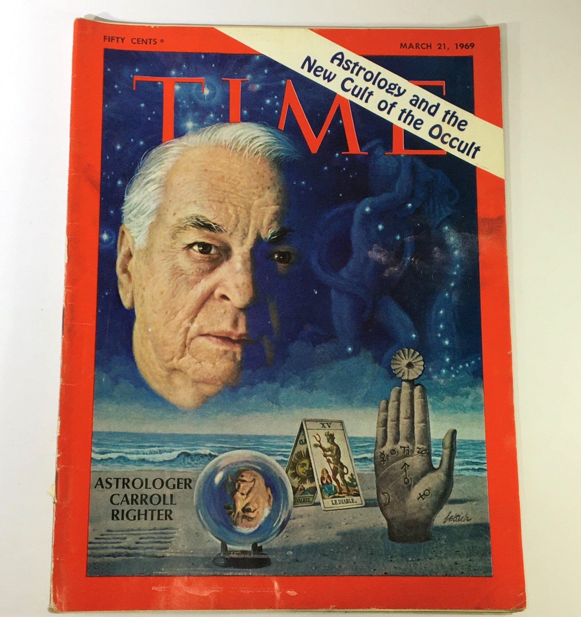 VTG Time Magazine March 21 1969 - Astrologer Carroll Righter / New Cult