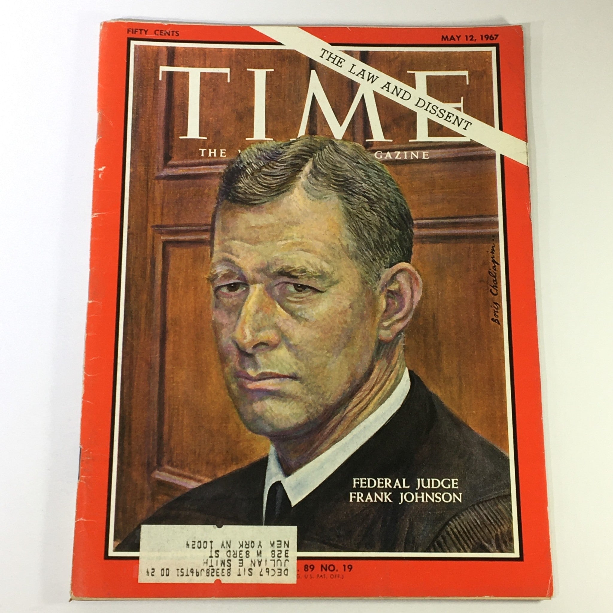 VTG Time Magazine May 12 1967 - Federal Judge Frank Johnson The Law & Dissent