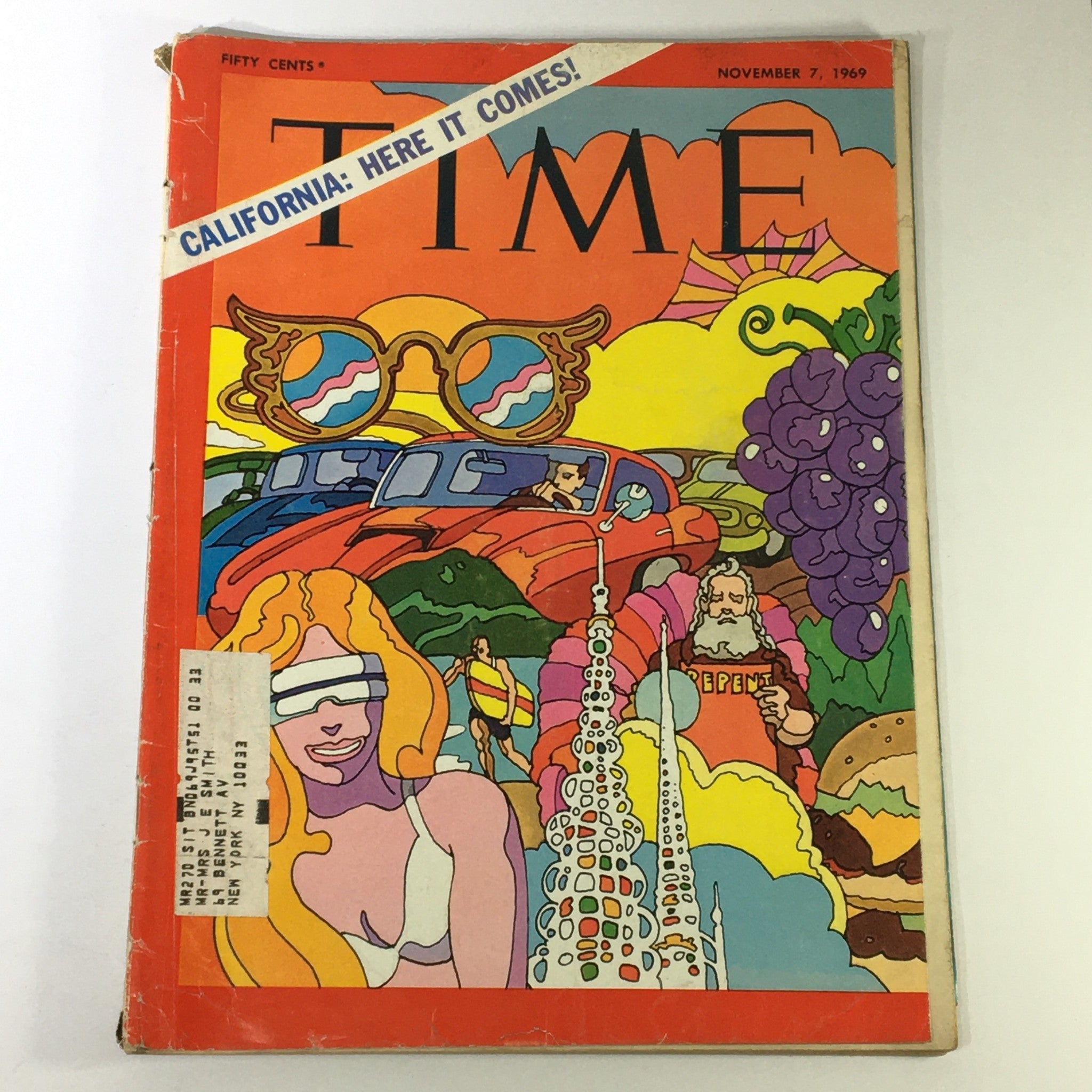 VTG Time Magazine November 7 1969 - California Here it Comes!