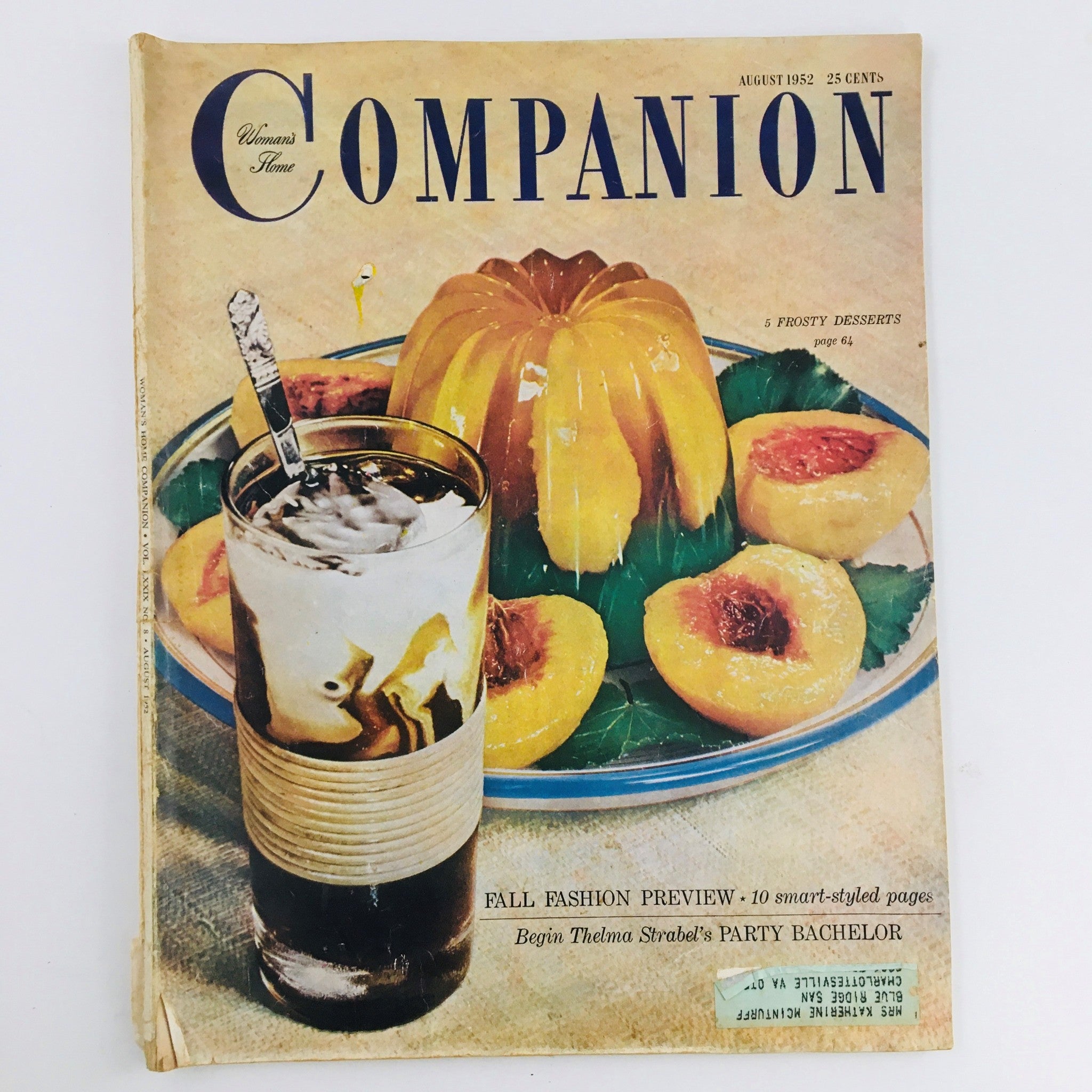 Woman's Home Companion August 1952 Begin Thelma Strabel's Party Bachelor