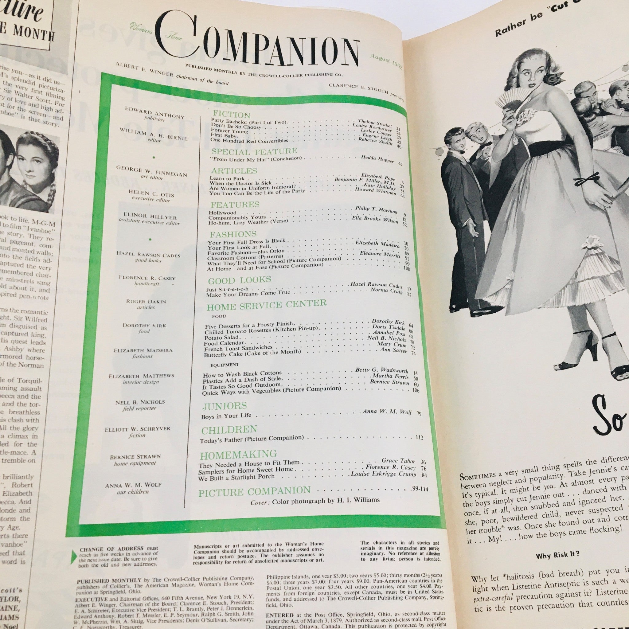 Woman's Home Companion August 1952 Begin Thelma Strabel's Party Bachelor