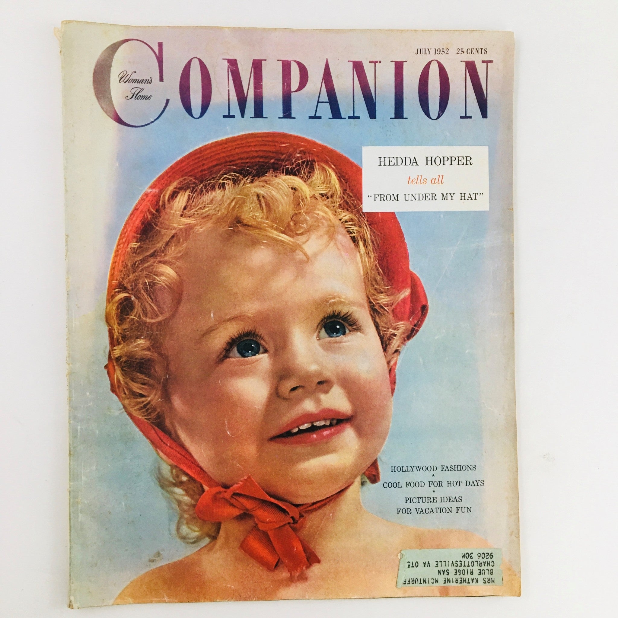 Woman's Home Companion July 1952 Hedda Hopper Tells All "From Under My Hat"