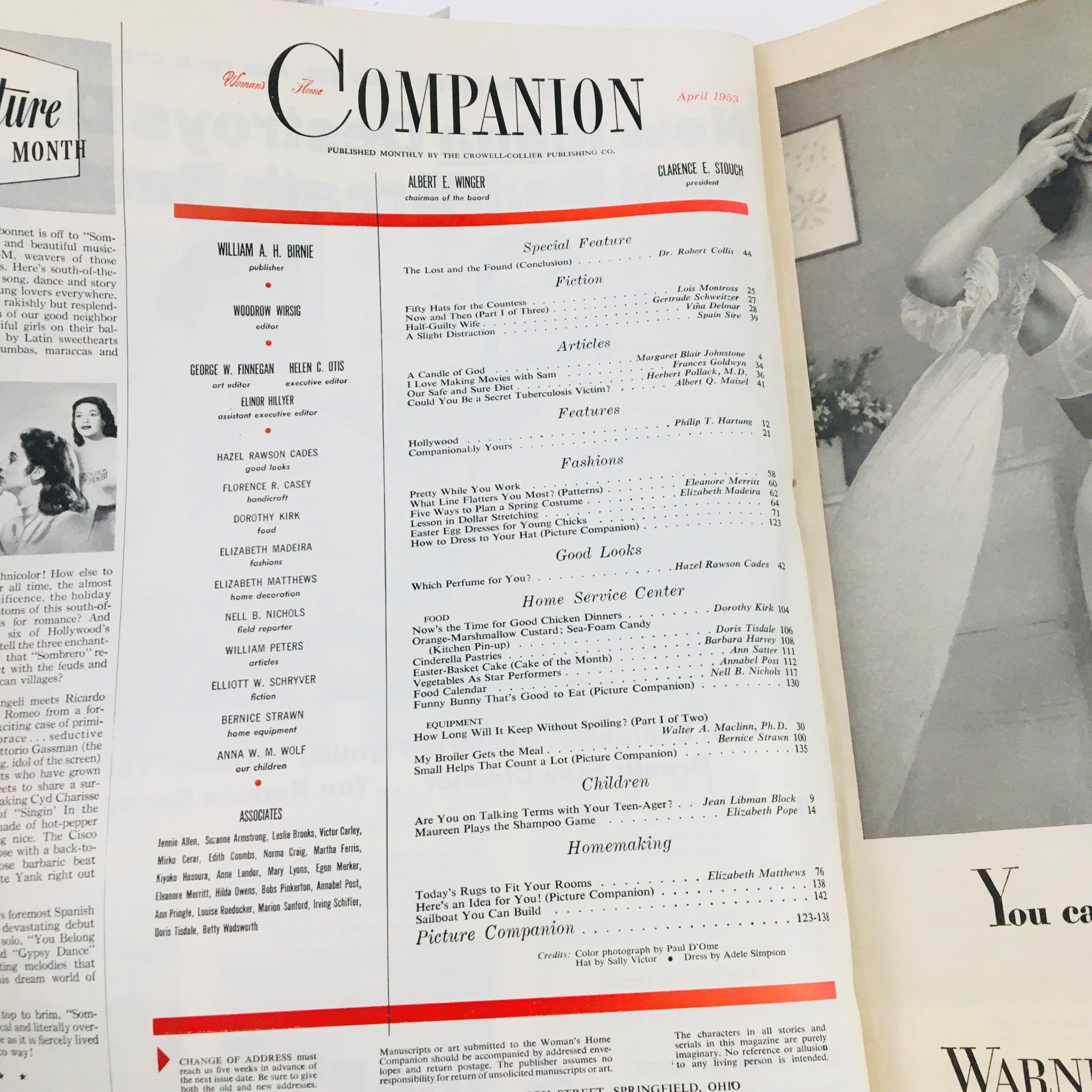 Woman's Home Companion April 1953 How To Dress To Your Hat No Label