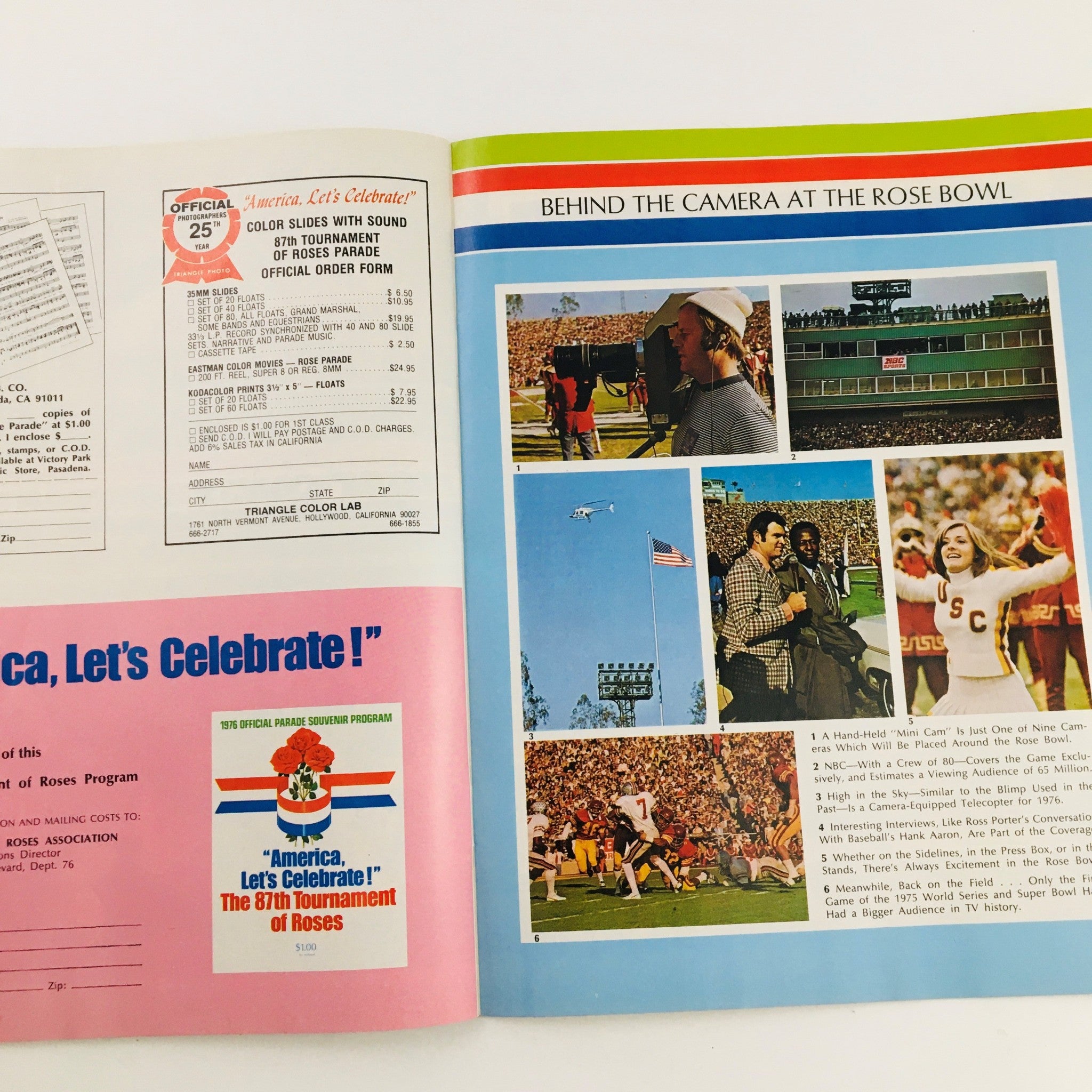 1976 Official Parade Souvenir Program 87th Tournament of Roses