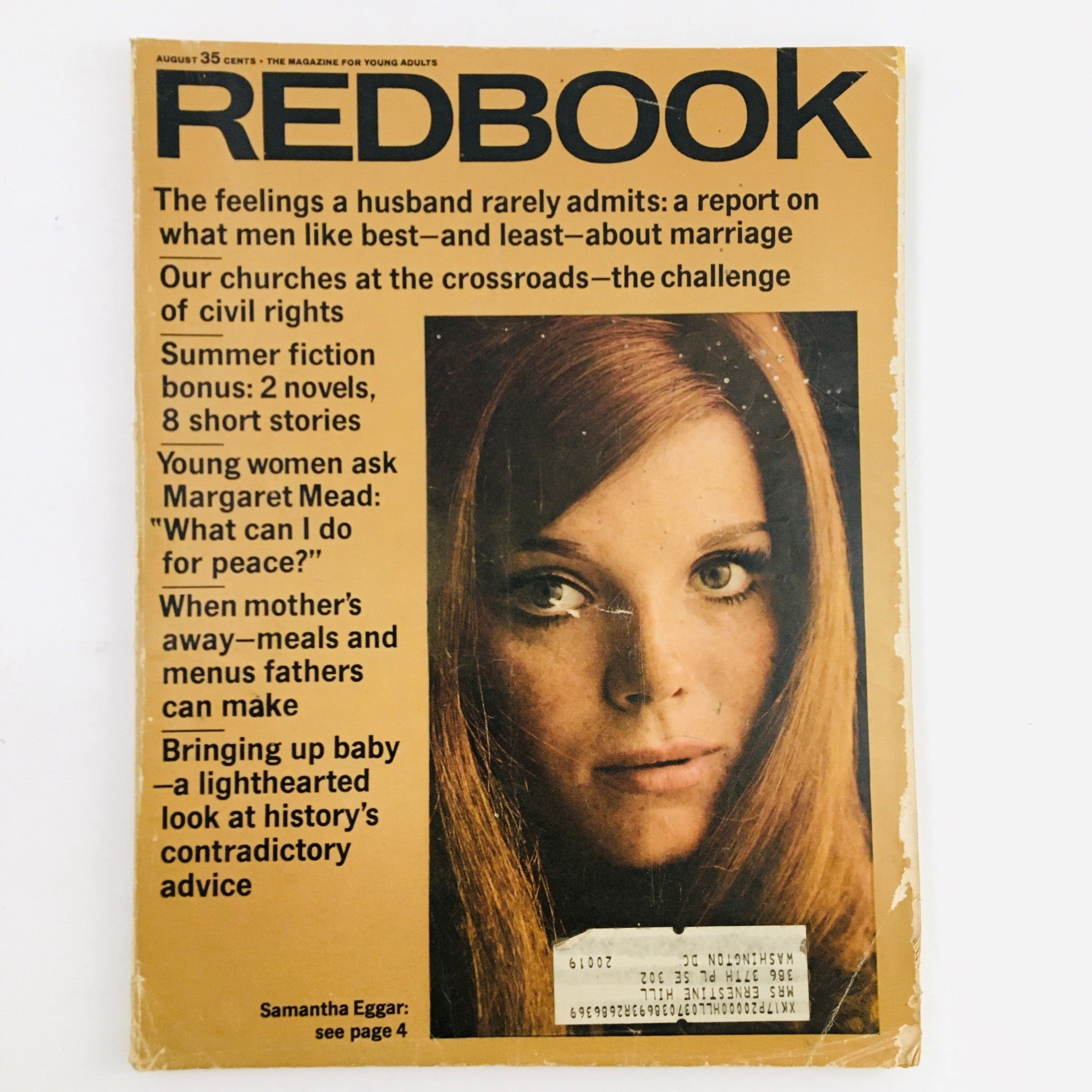 Redbook Magazine August 1965 Samantha Eggar & Margaret Mead Wants Peace