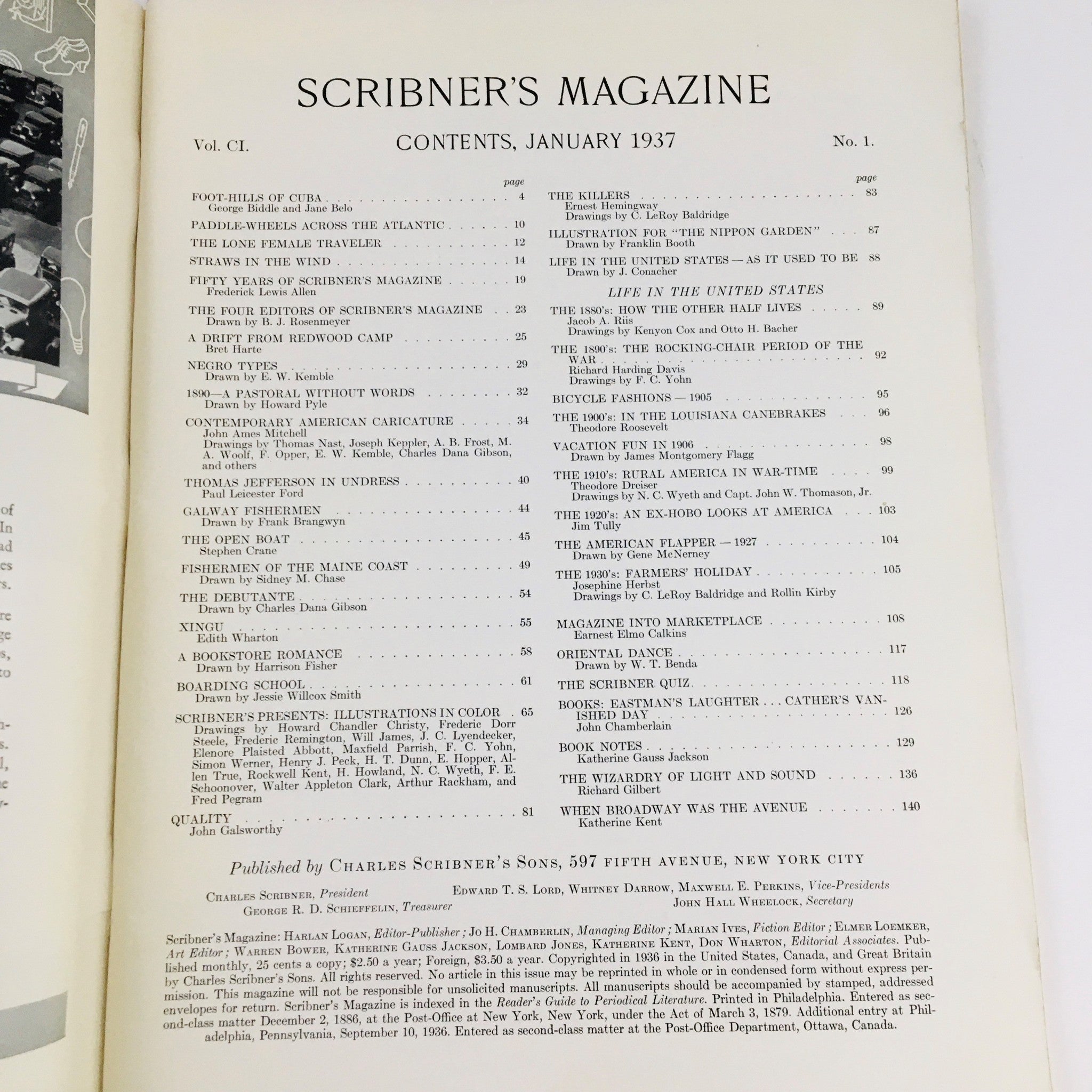 Scribner's Magazine January 1937 The Wizardry of Light and Sound No Label