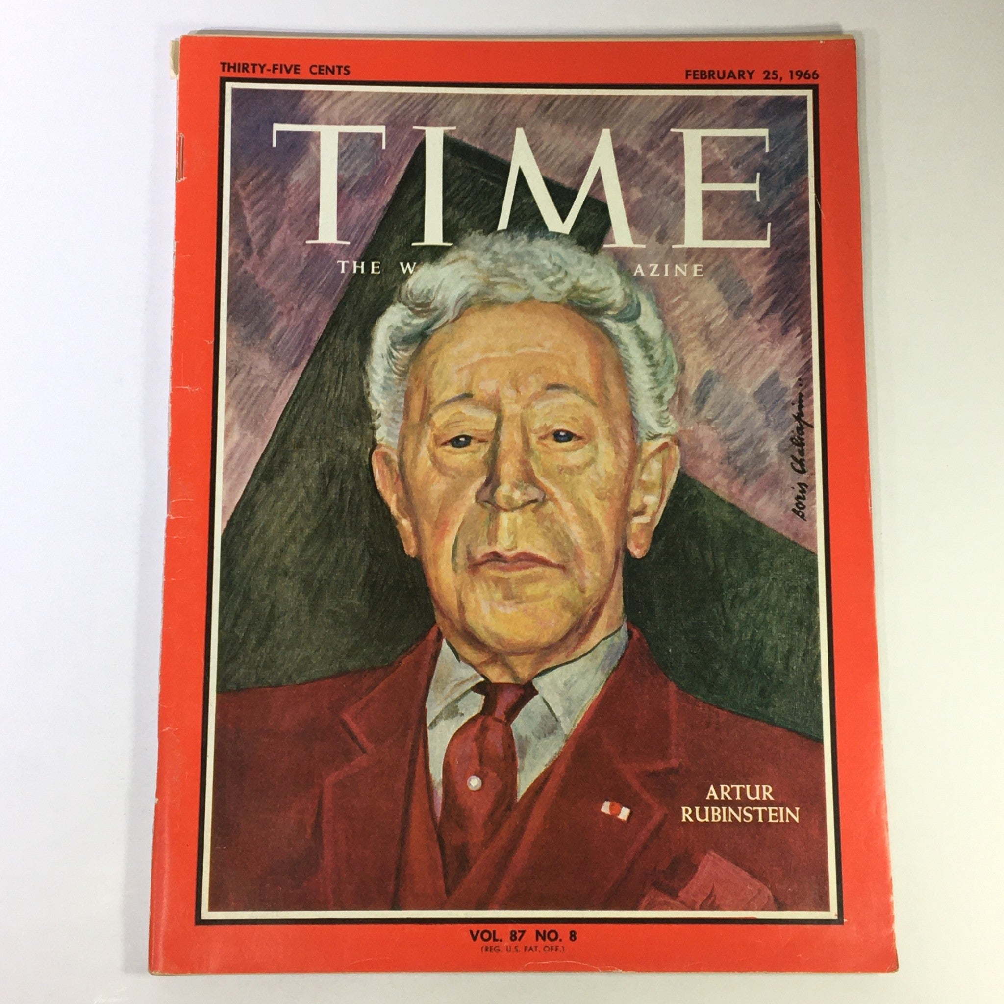 VTG Time Magazine February 25 1966 - Arthur Rubinstein, American-Polish Pianist