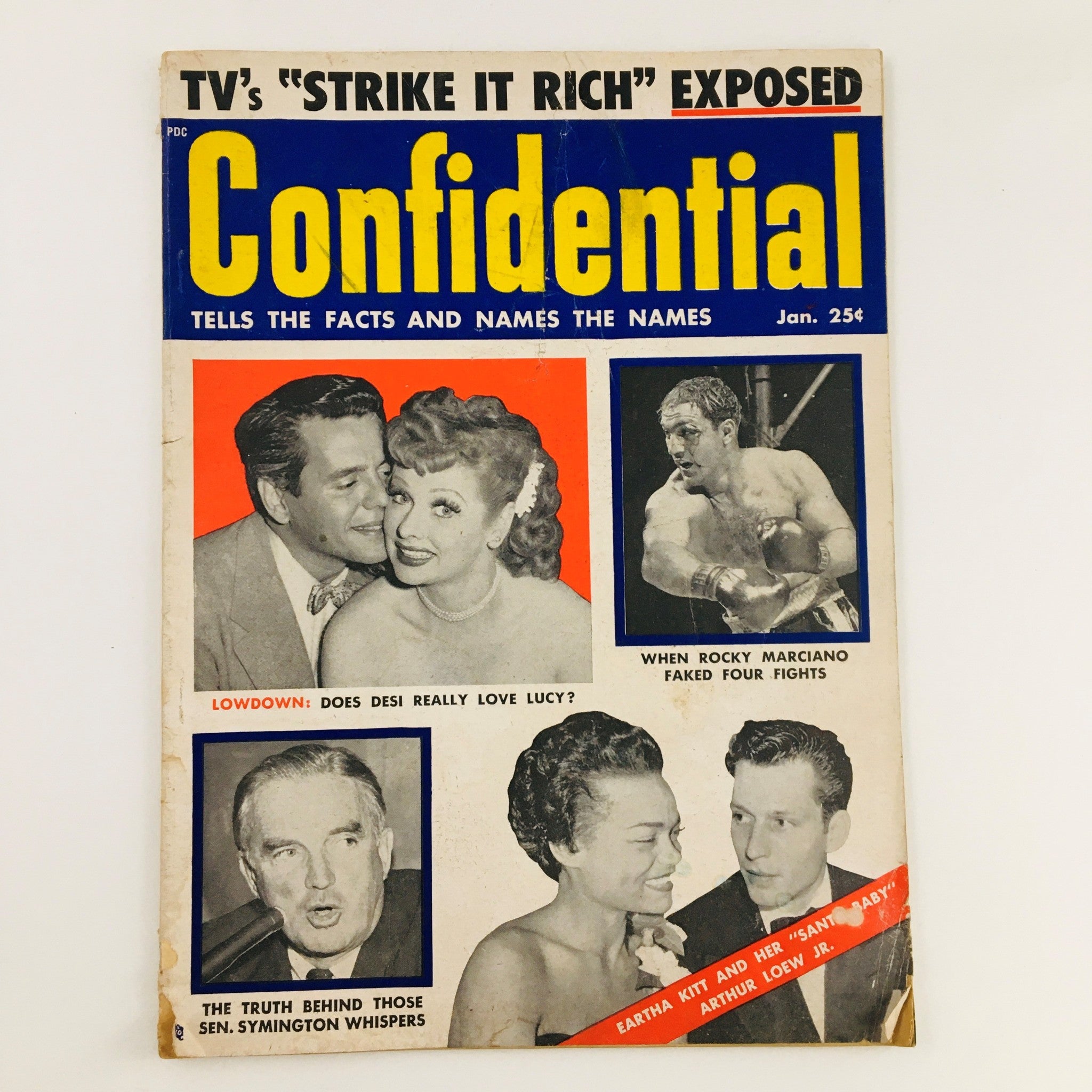 Confidential Magazine January 1955 Eartha Kitt & Arthur Loew Jr. No Label