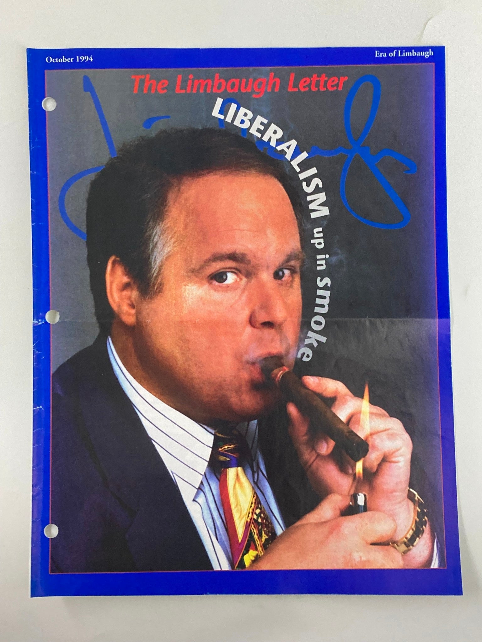 Rush Limbaugh Letter Newsletter Magazine October 1994 Up in Smoke