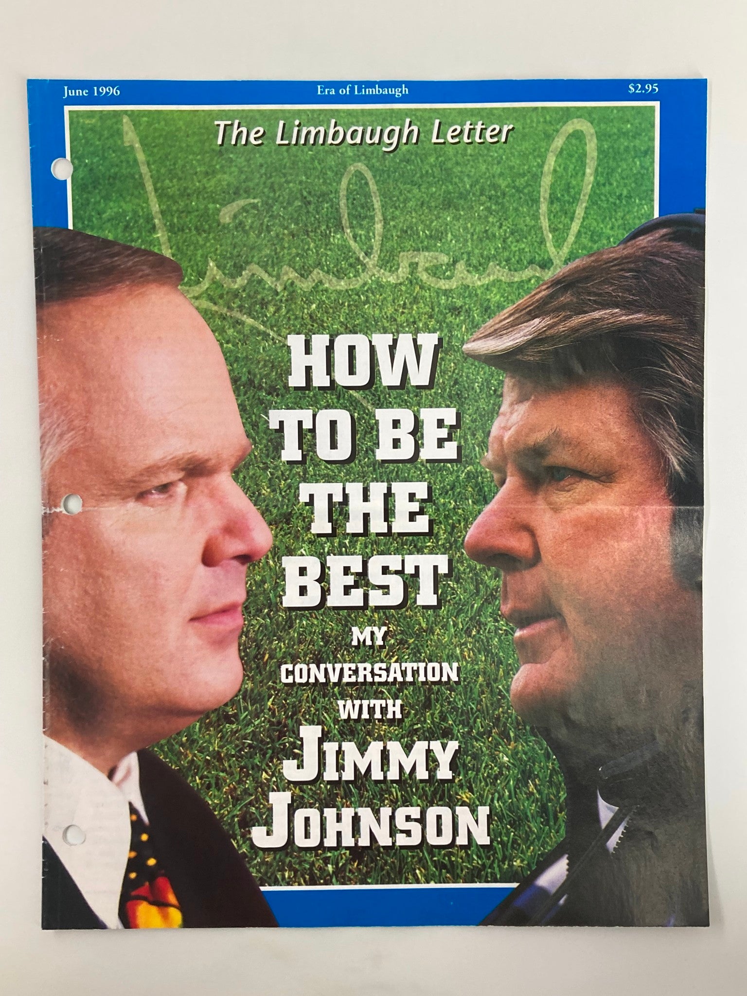 Rush Limbaugh Letter Newsletter Magazine June 1996 Rush Limbaugh, Jimmy Johnson