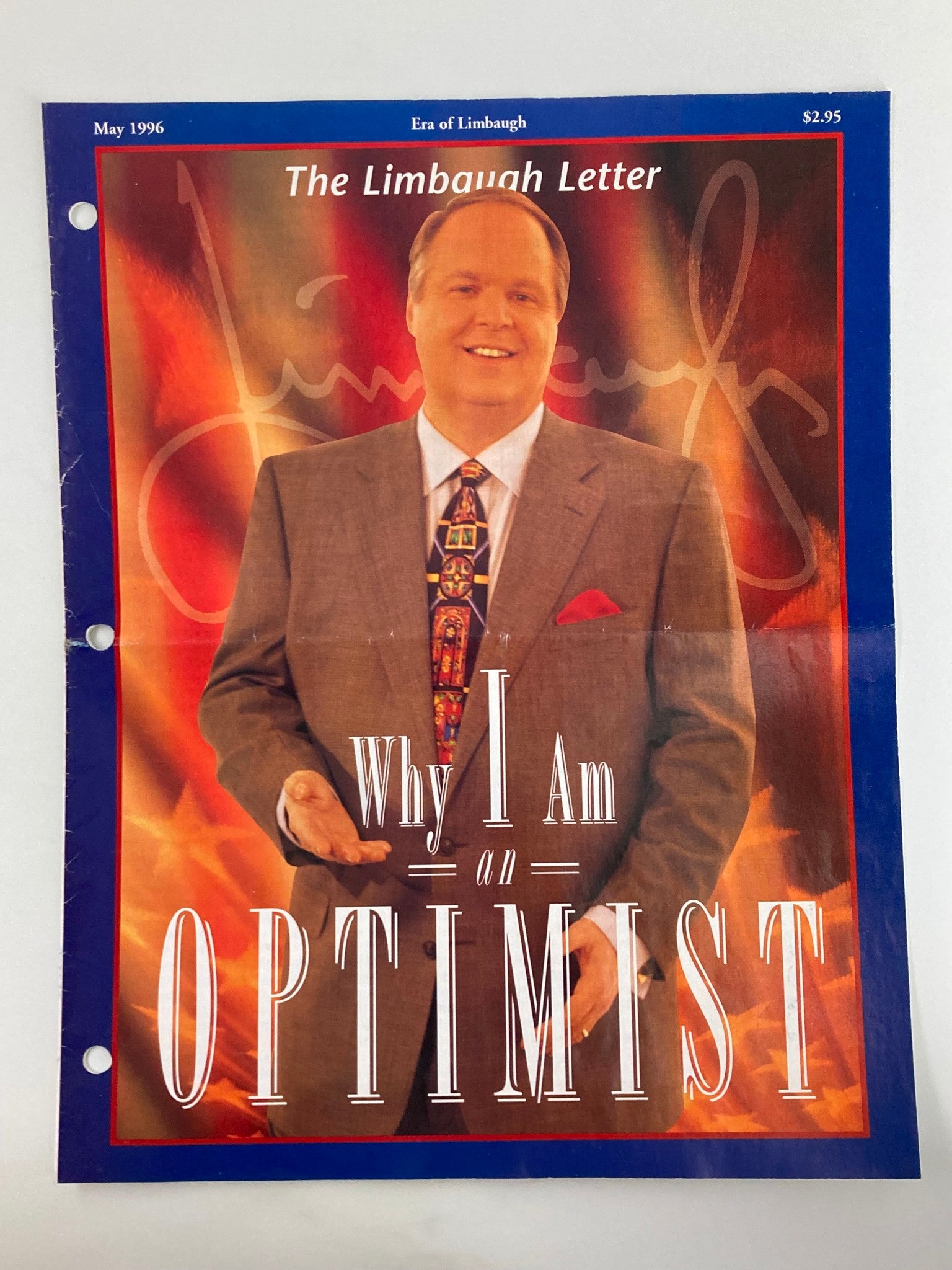 Rush Limbaugh Letter Newsletter Magazine May 1996 Rush in Why I Am an Optimist