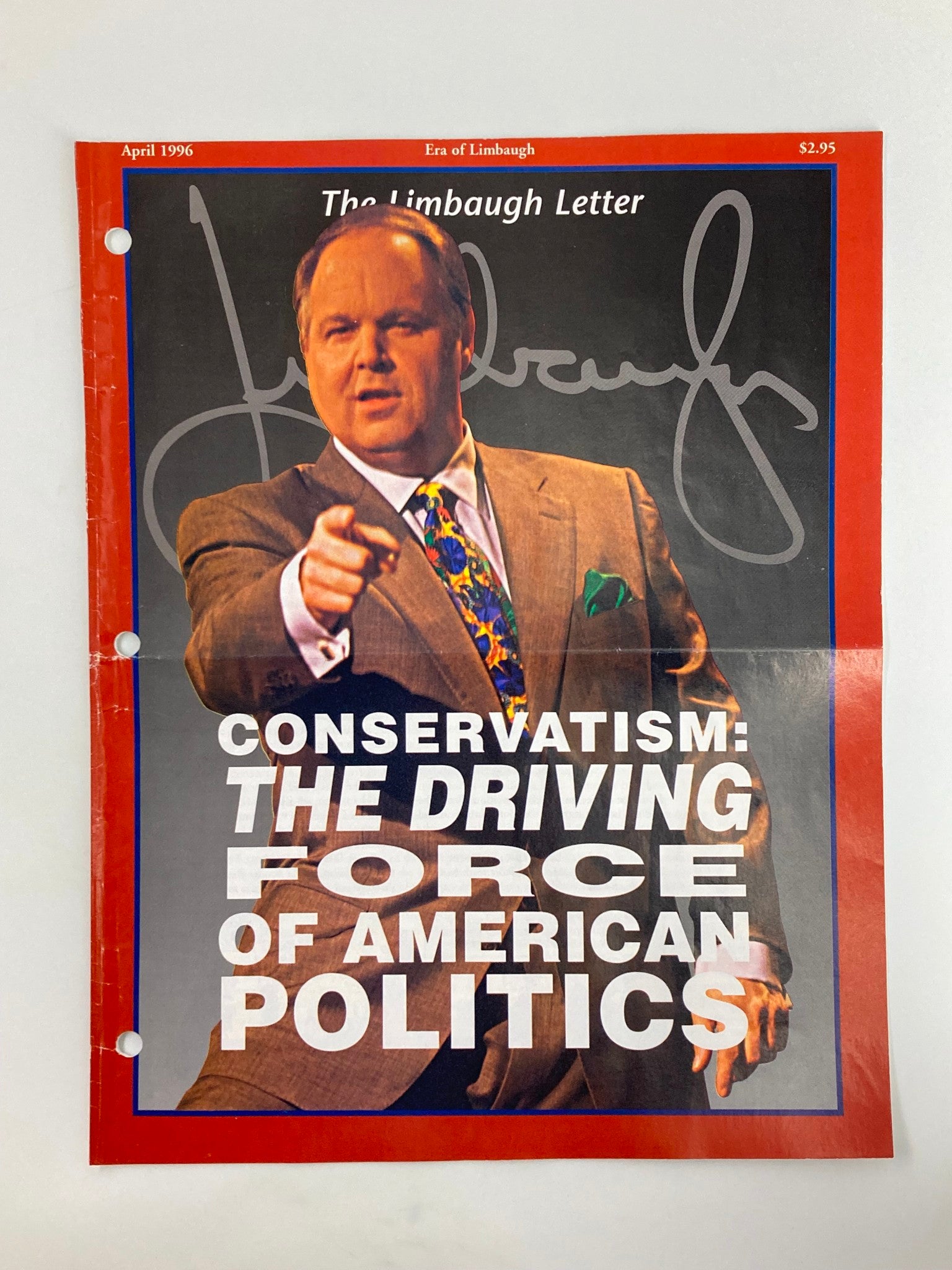 Rush Limbaugh Letter Newsletter Magazine April 1996 Conservatism Driving Force