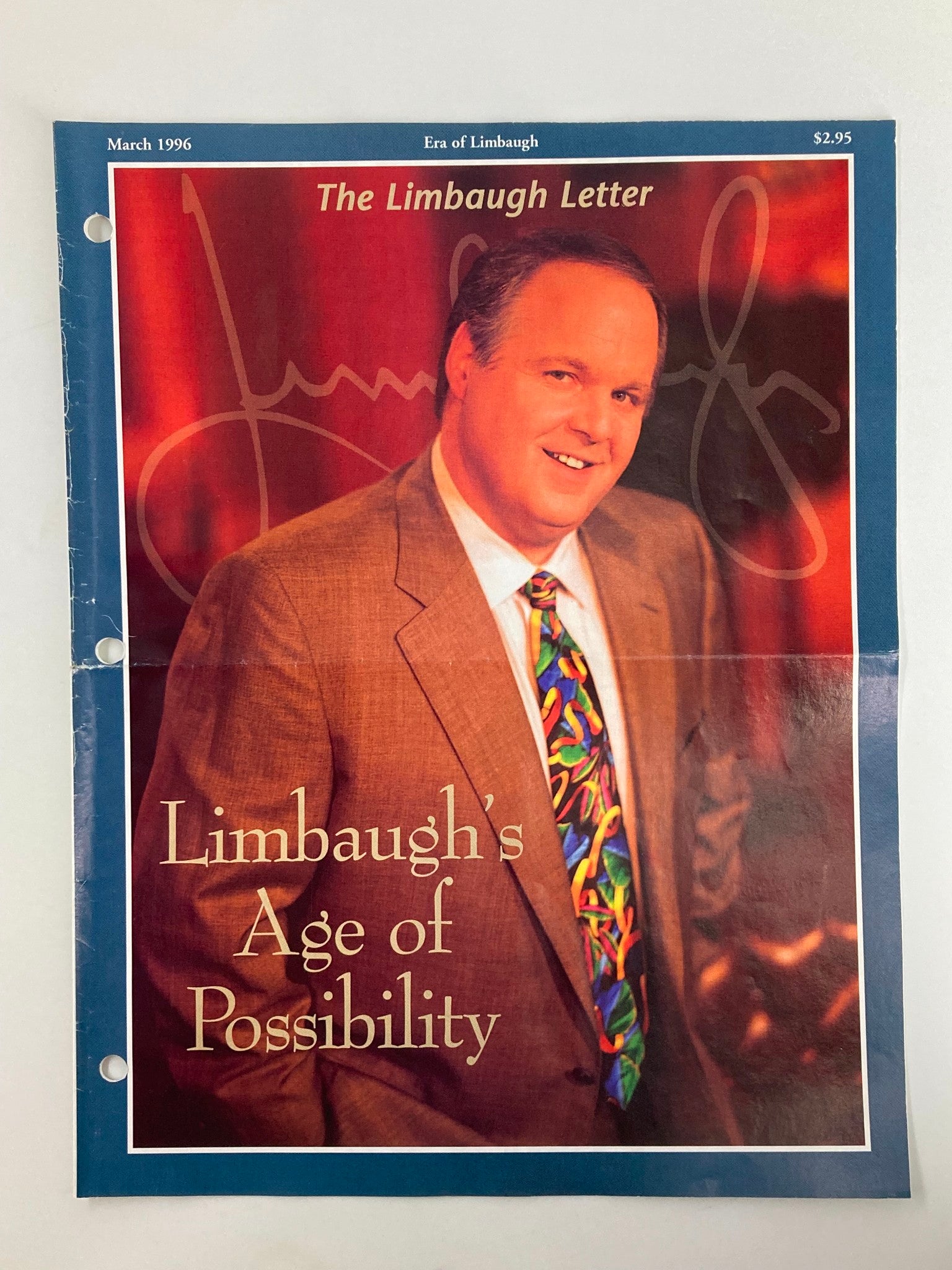 Rush Limbaugh Letter Newsletter Magazine March 1996 Rush's Age of Possibility