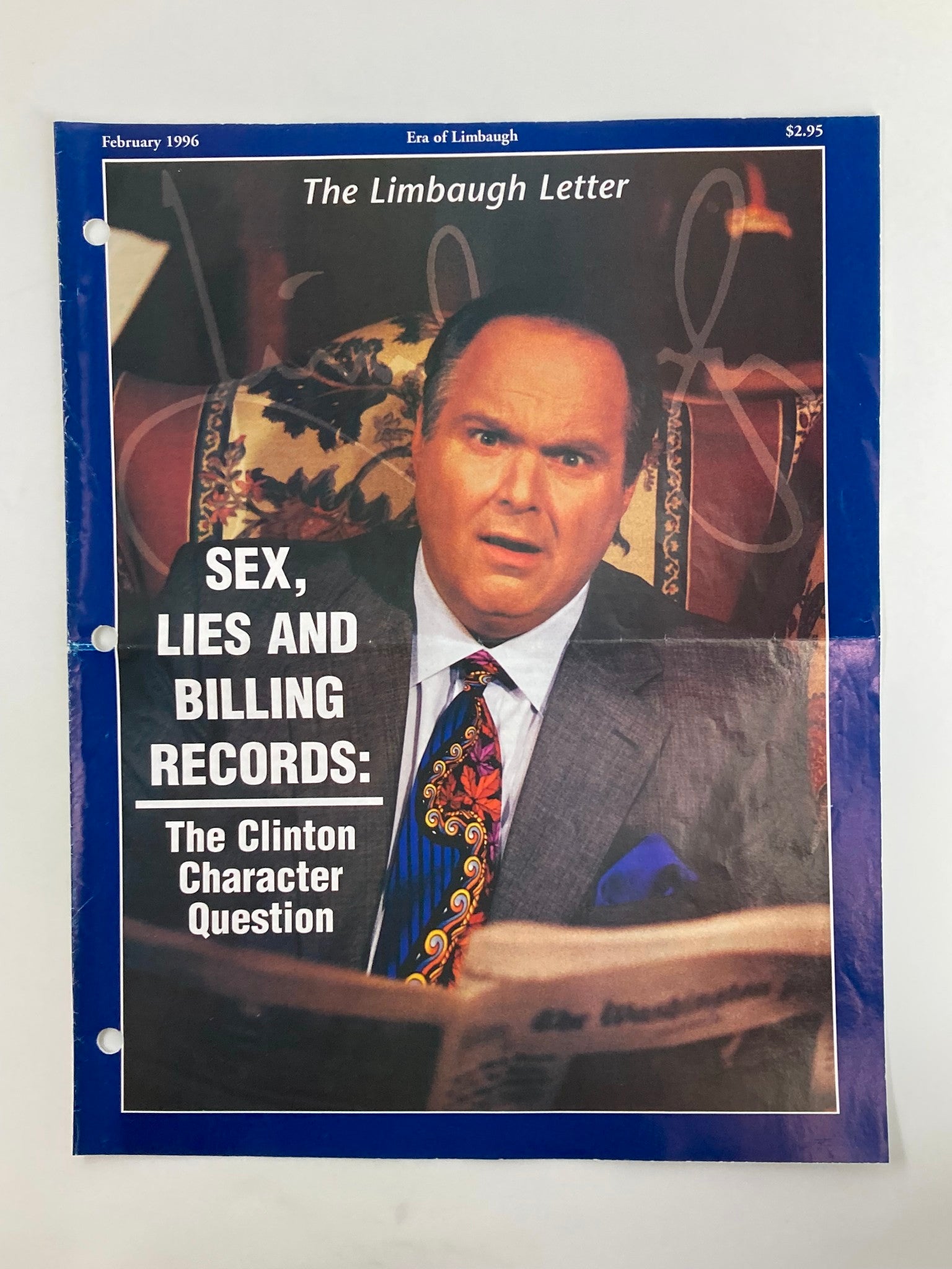 Rush Limbaugh Letter Newsletter Magazine February 1996 Bill Clinton Character