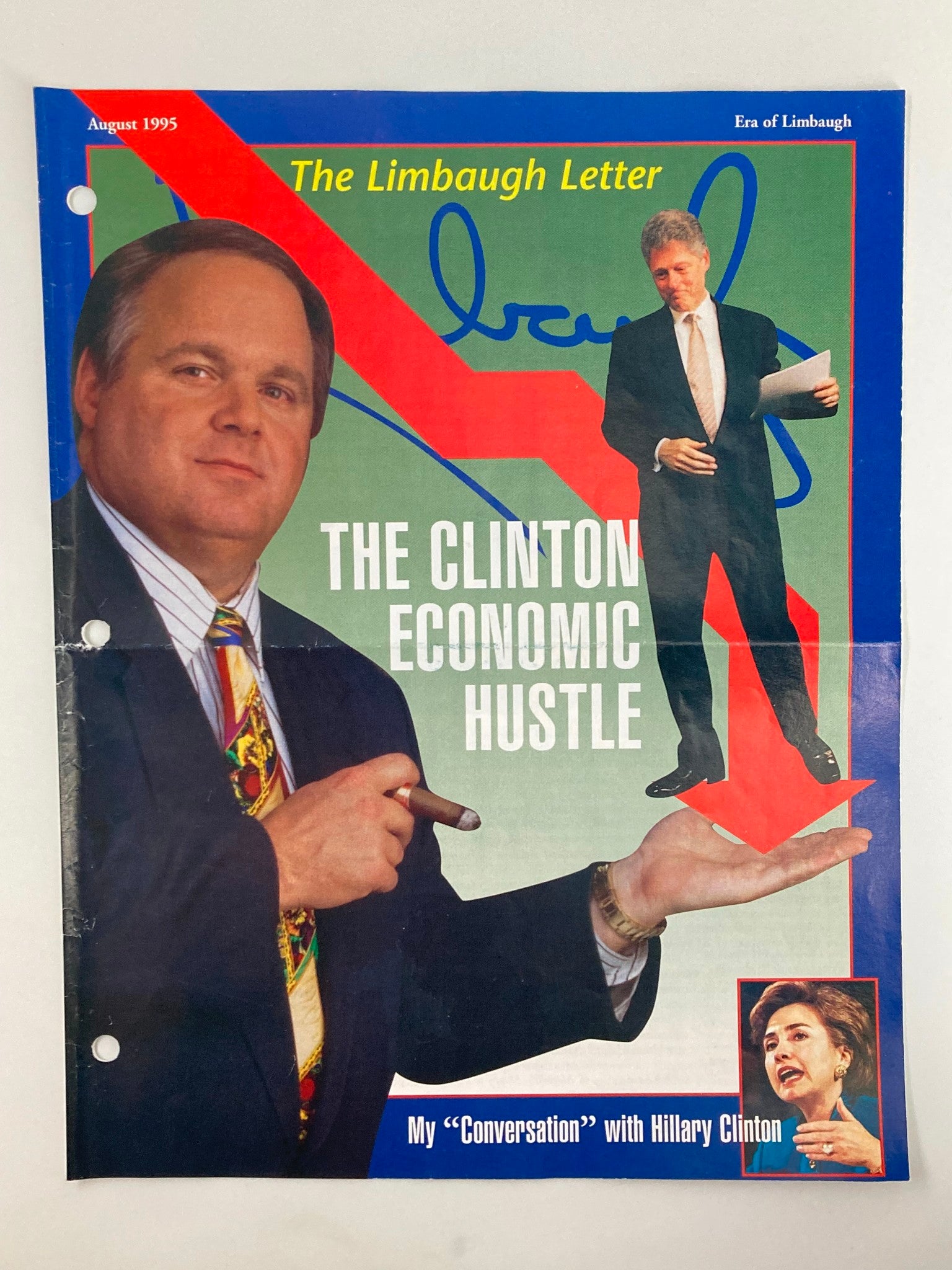 Rush Limbaugh Letter Newsletter Magazine August 1995 Clinton Economic Hustle