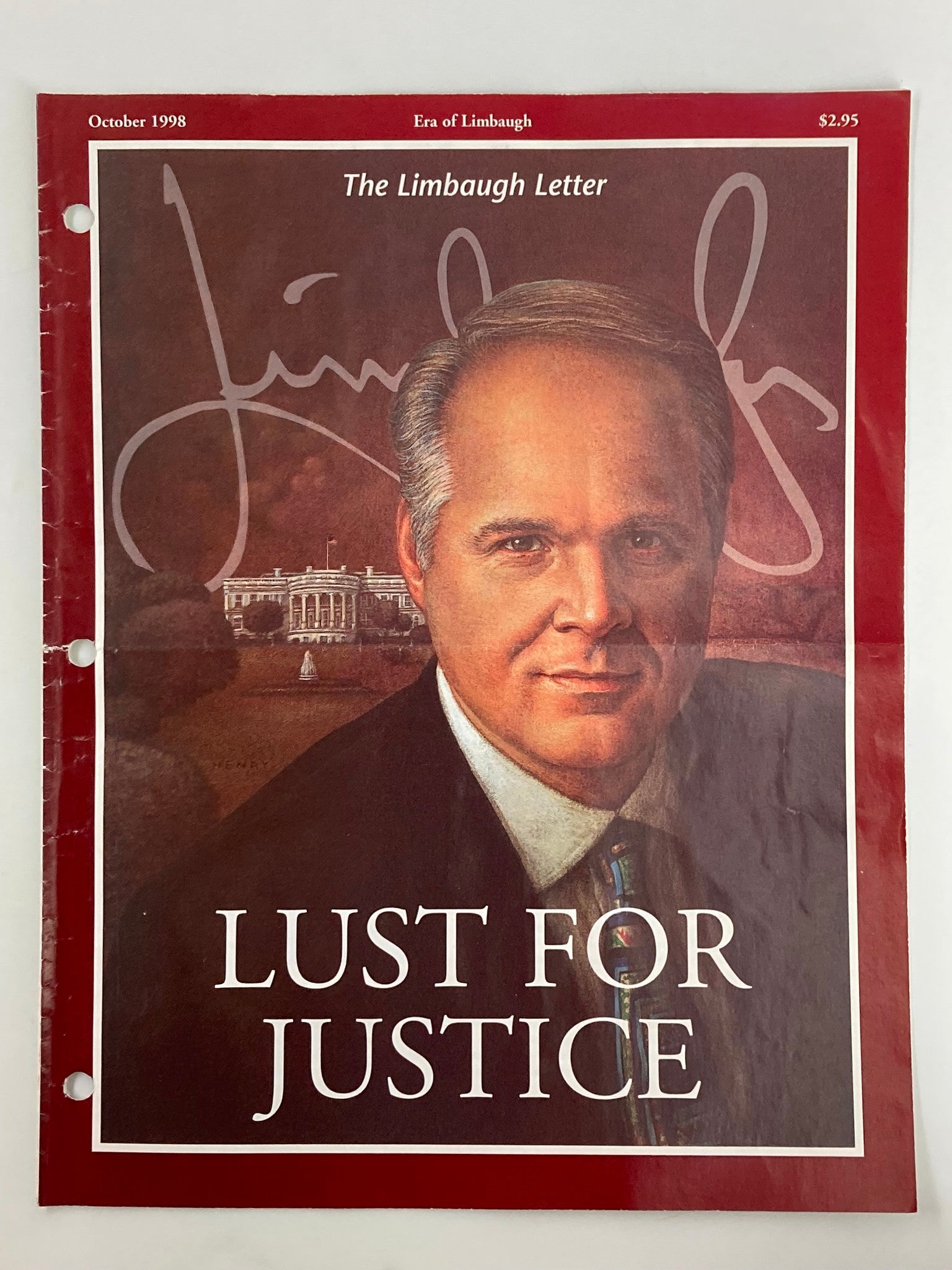 Rush Limbaugh Letter Newsletter Magazine October 1998 Lust for Justice