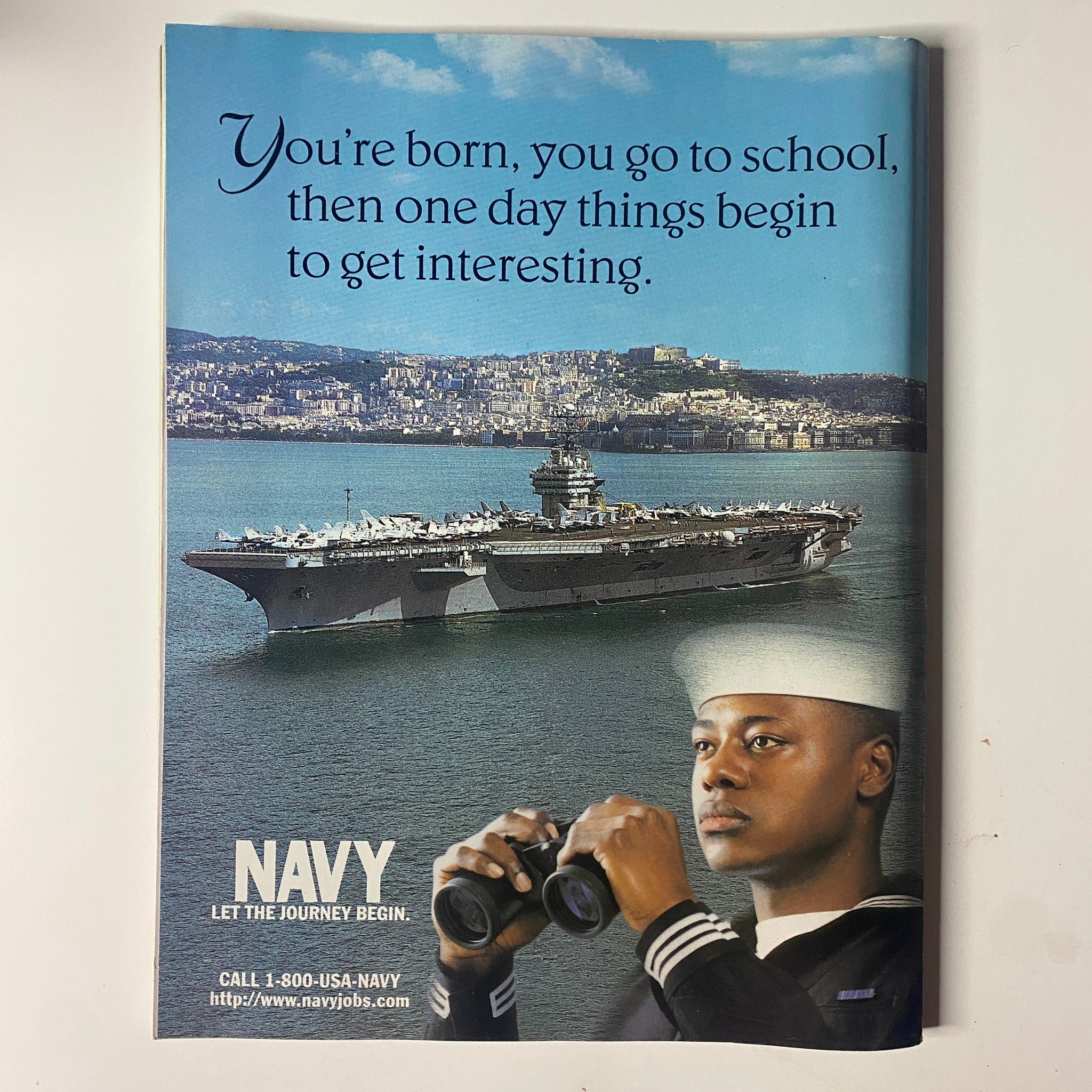 Back cover of Muscle & Fitness Magazine September 1997 Vol 58 No. 9 showing a Navy recruitment advertisement with a ship and a sailor, contributing to the diverse content related to fitness and lifestyle.
