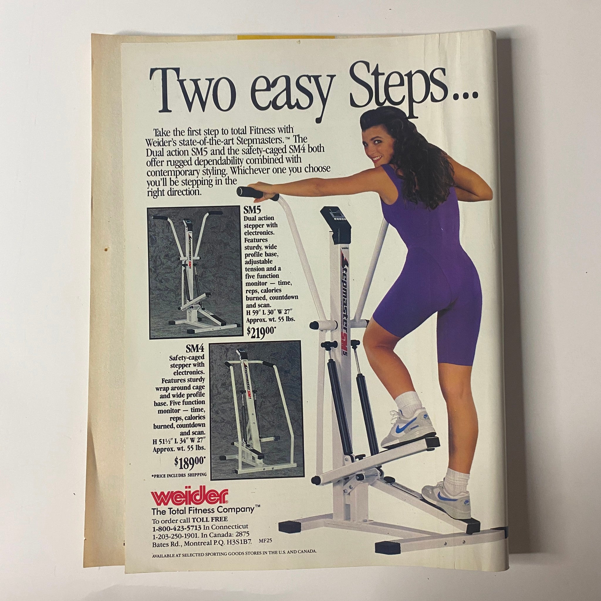 Advertisement in Muscle & Fitness Magazine May 1992 Vol 53 No. 5 promoting fitness equipment, emphasizing user-friendly designs for effective workouts, capturing the fitness industry's innovations of the time.