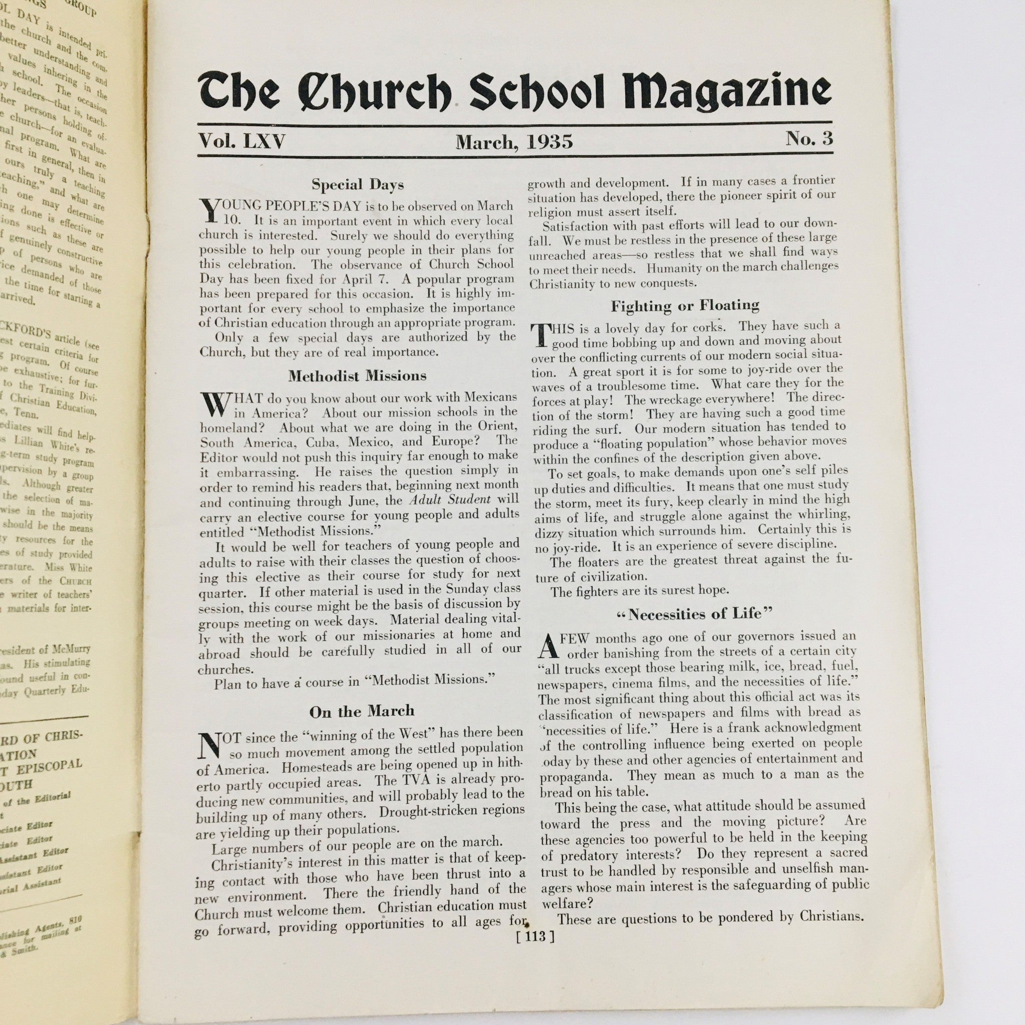 The Church School Magazine March 1935 A Winter Morning in Virginia No Label