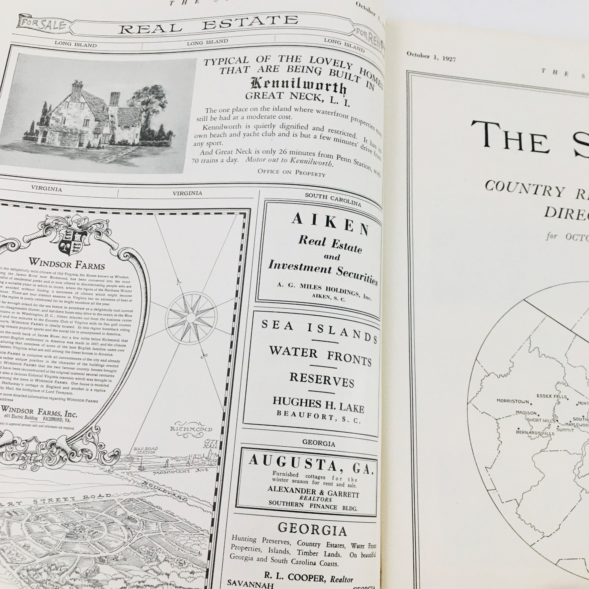 VTG The Spur Magazine October 1 1927 Country Real Estate Directory No Label