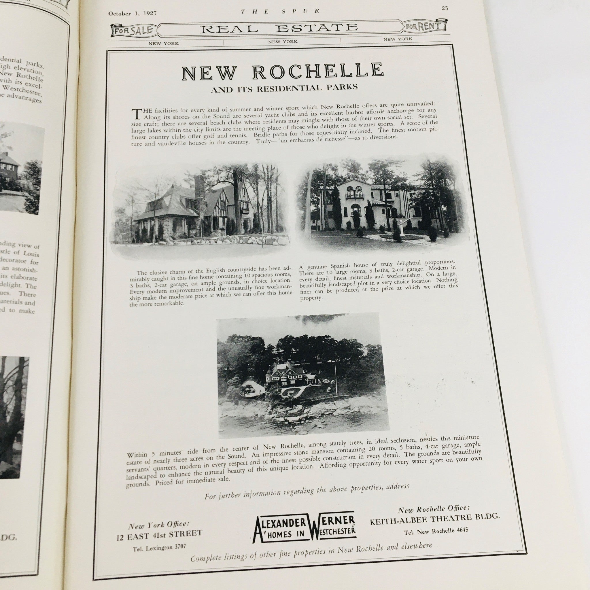 VTG The Spur Magazine October 1 1927 Country Real Estate Directory No Label