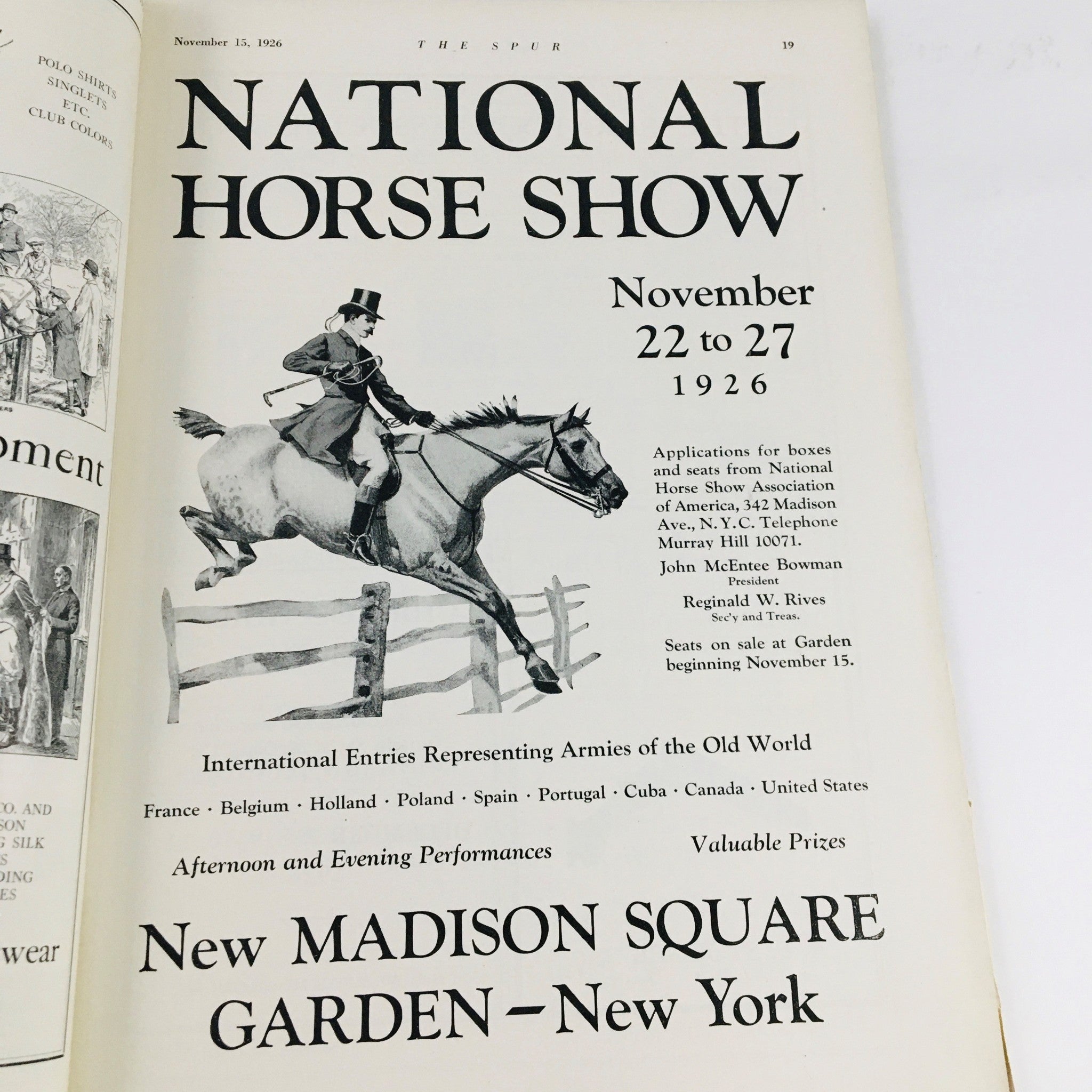 VTG The Spur Magazine November 15 1926 Mrs. Neville Gardiner Feature No Label