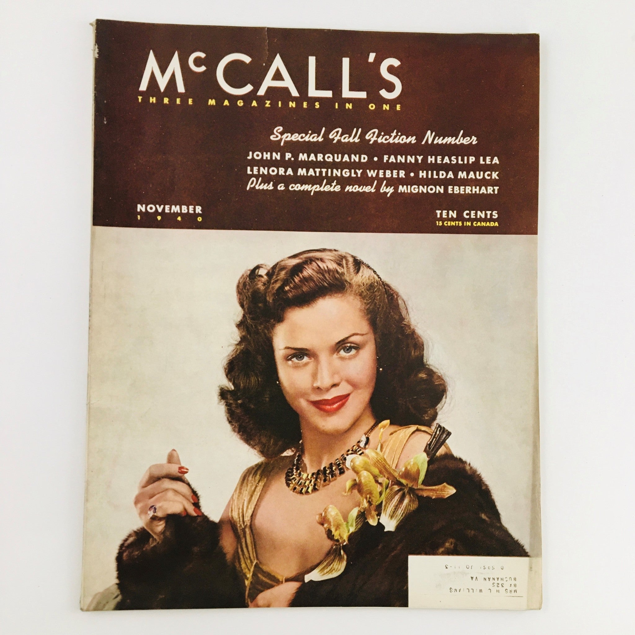 VTG McCall's Magazine November 1940 John P. Marqand & Fanny Heaslip Lea's Novel