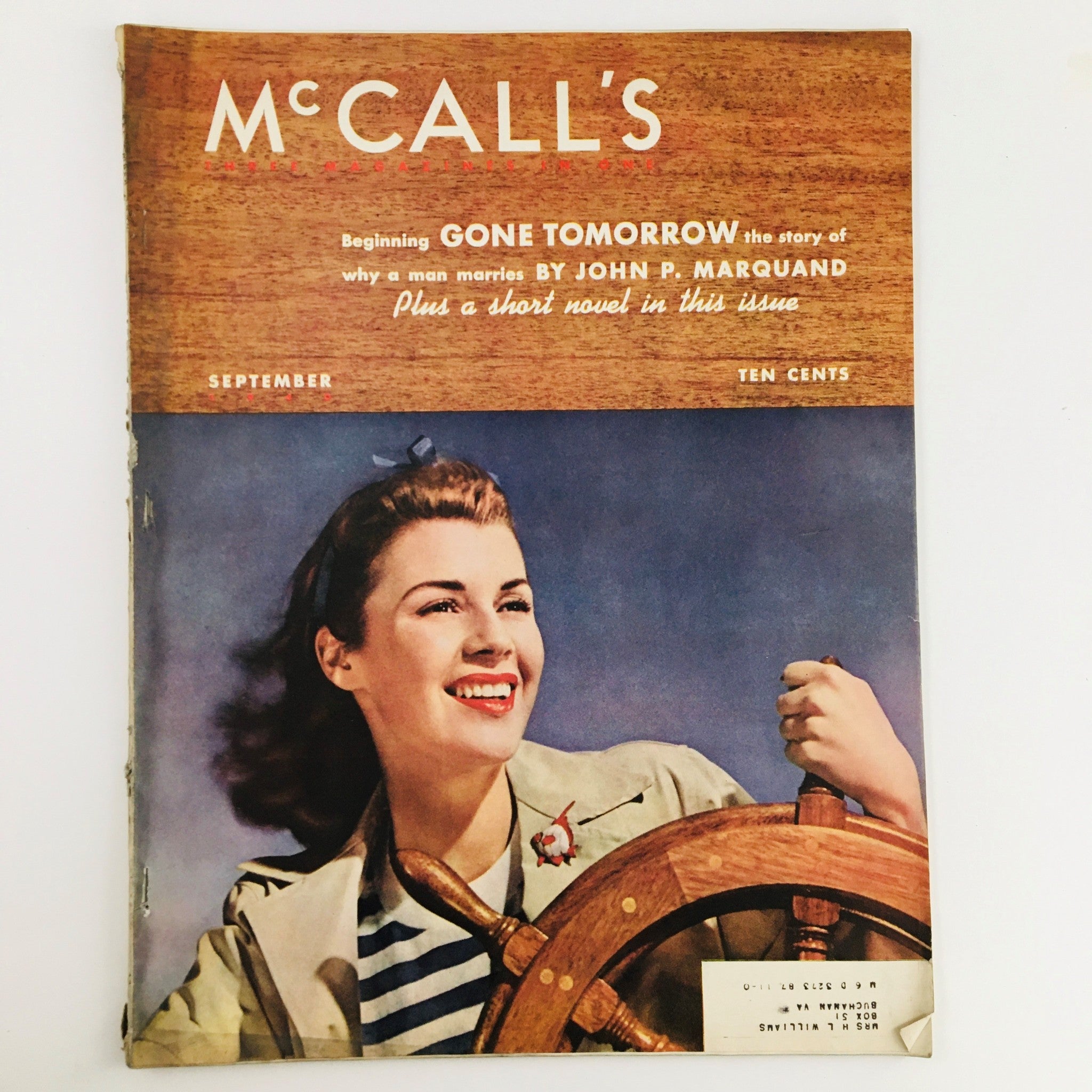 VTG McCall's Magazine September 1940 Gone Tomorrow The Story of Why Man MarriesI