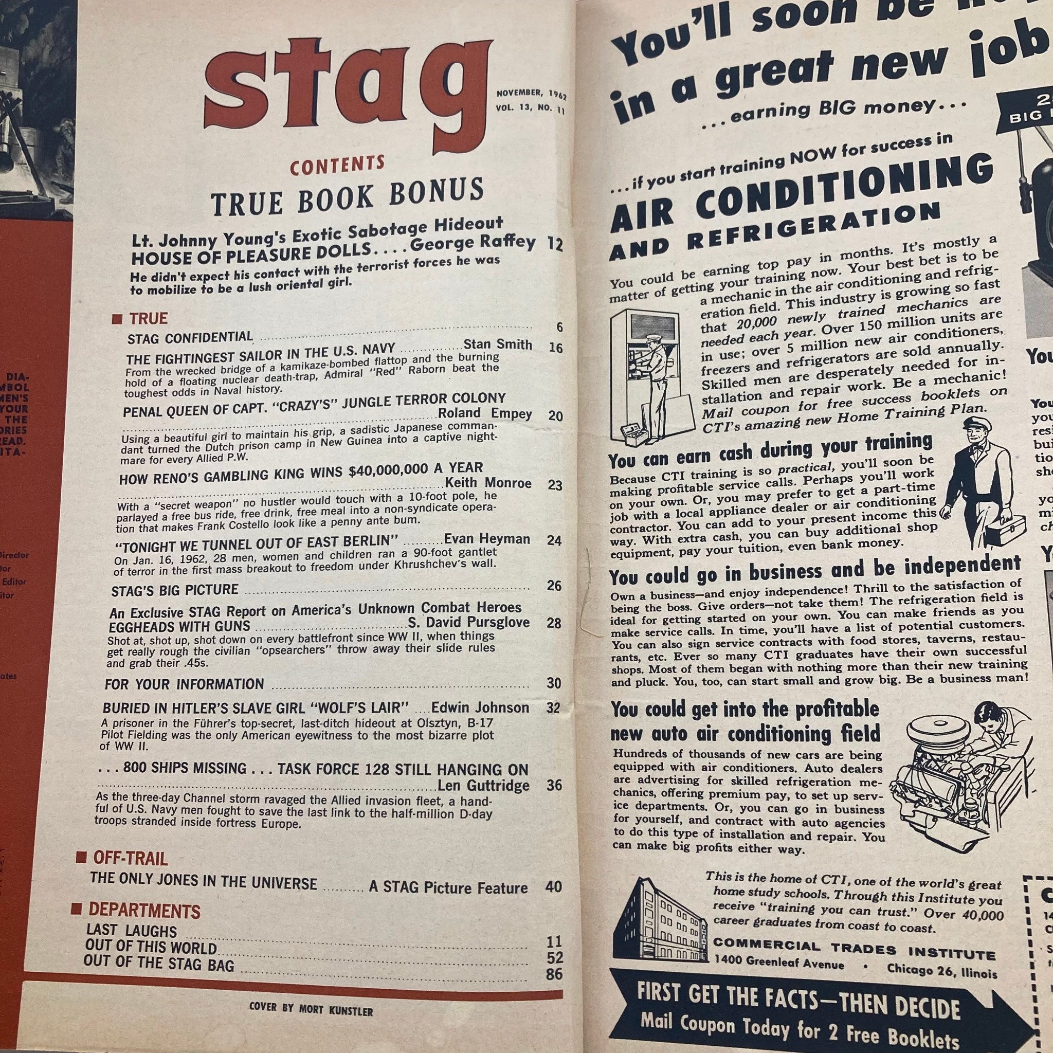 VTG Stag Magazine November 1962 Vol 13 #11 House of Pleasure Dolls No Label