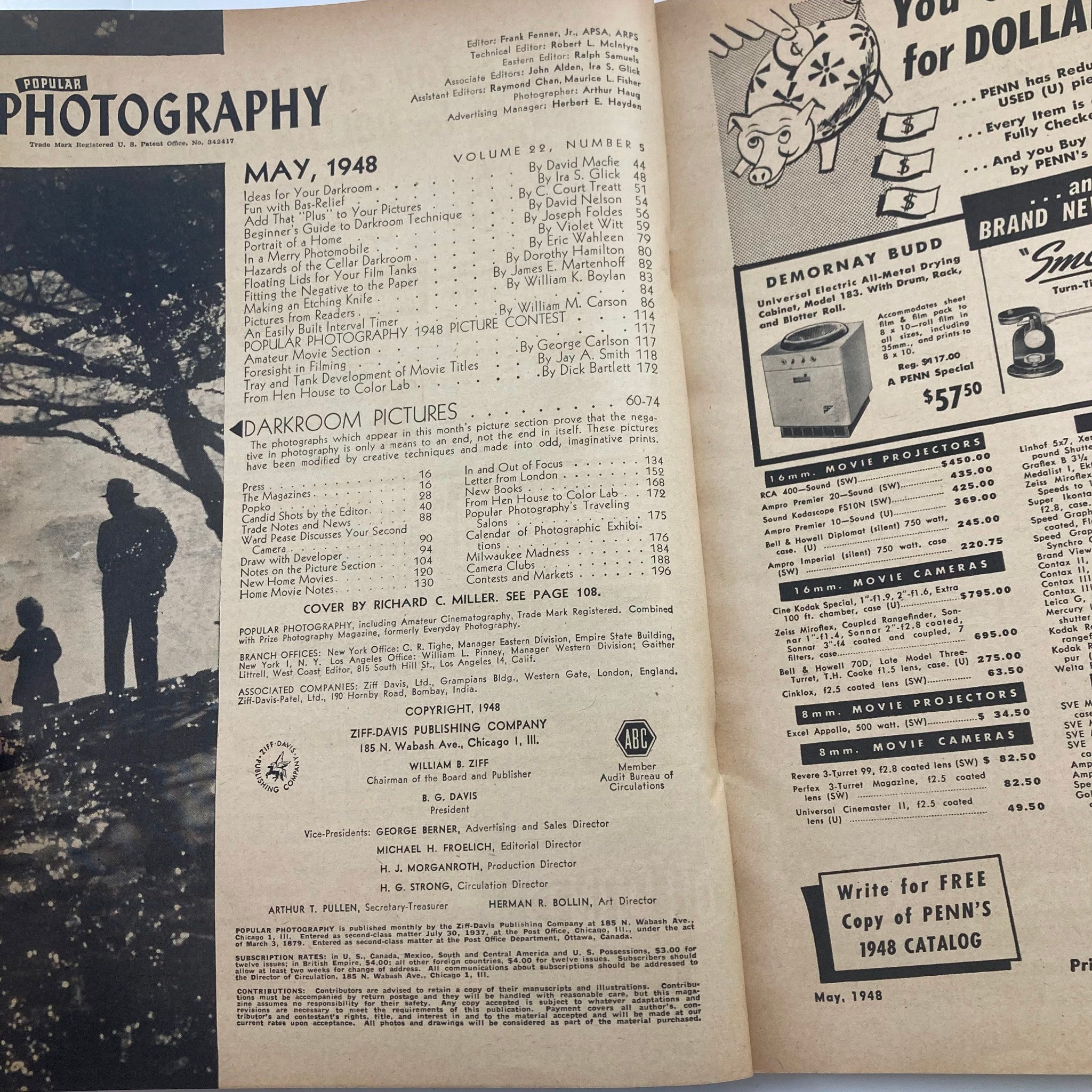 VTG Popular Photography Magazine May 1948 Special Darkroom Issue VG No Label