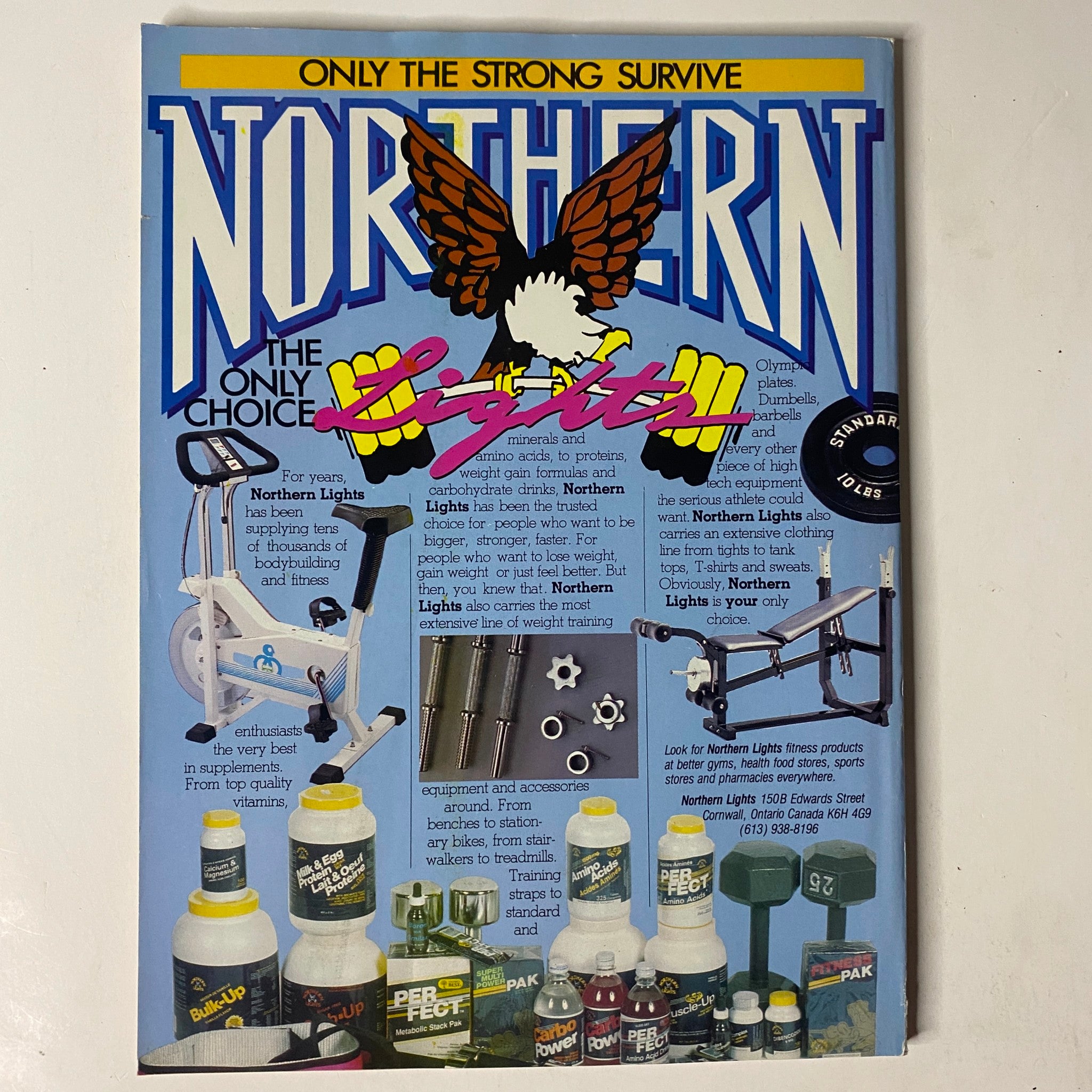 Advertisement page from MuscleMag International Magazine September 1990 promoting Northern Lights fitness products, highlighting fitness and bodybuilding equipment.