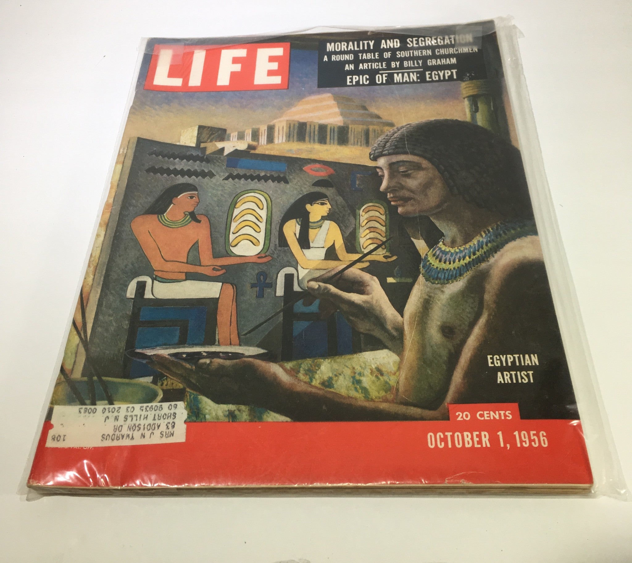 VTG Life Magazine October 1 1956 - Epic of Man Egypt by Billy Graham / Newsstand