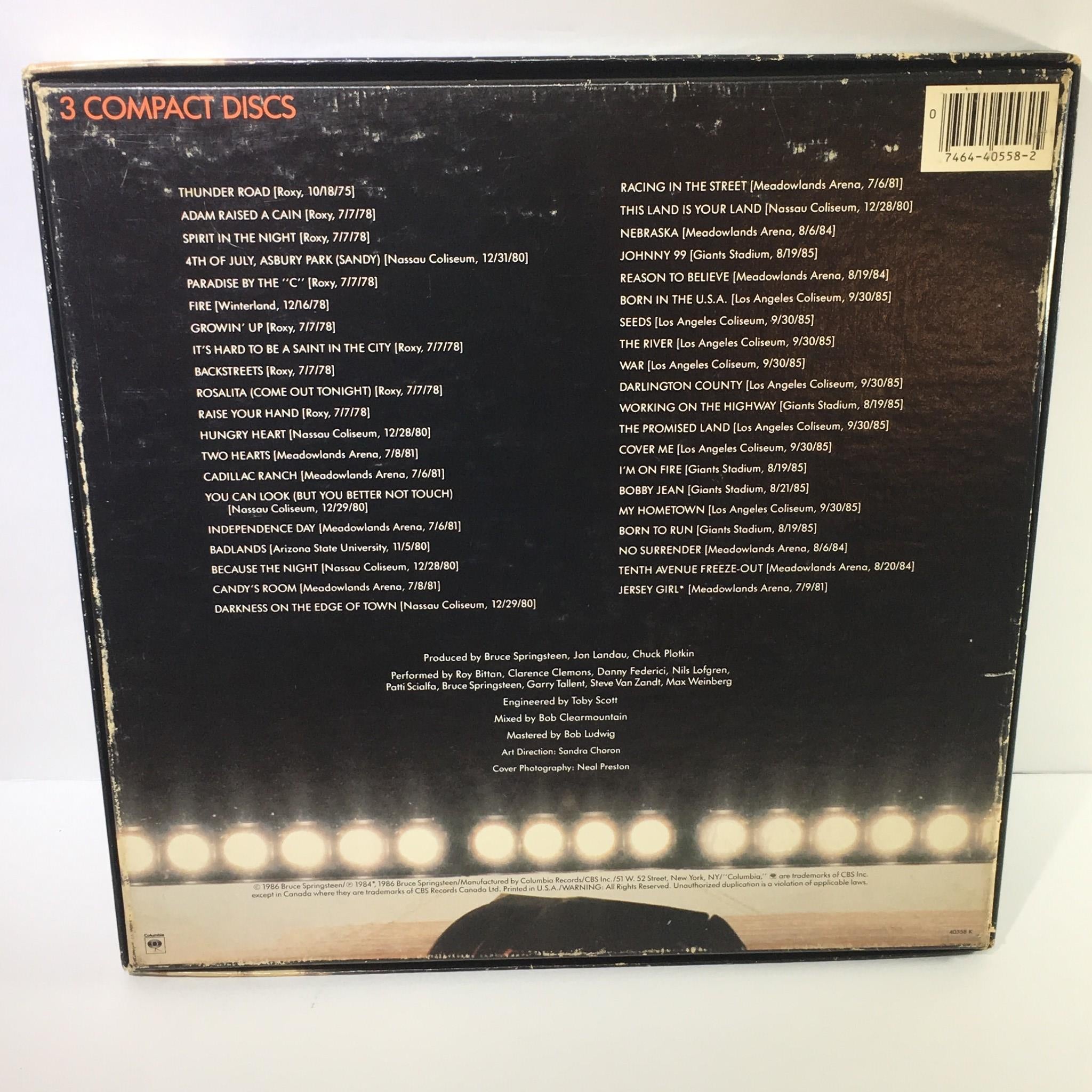 Bruce Springsteen & The E Street Band Live/ 1975-85 3 Disc Box Set Audio CD