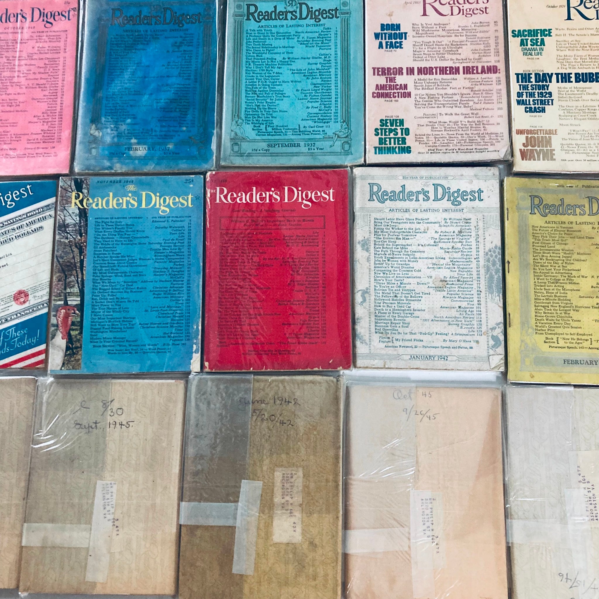 VTG Reader's Digest Magazine 1930s 1940s 1980s Lot of 34