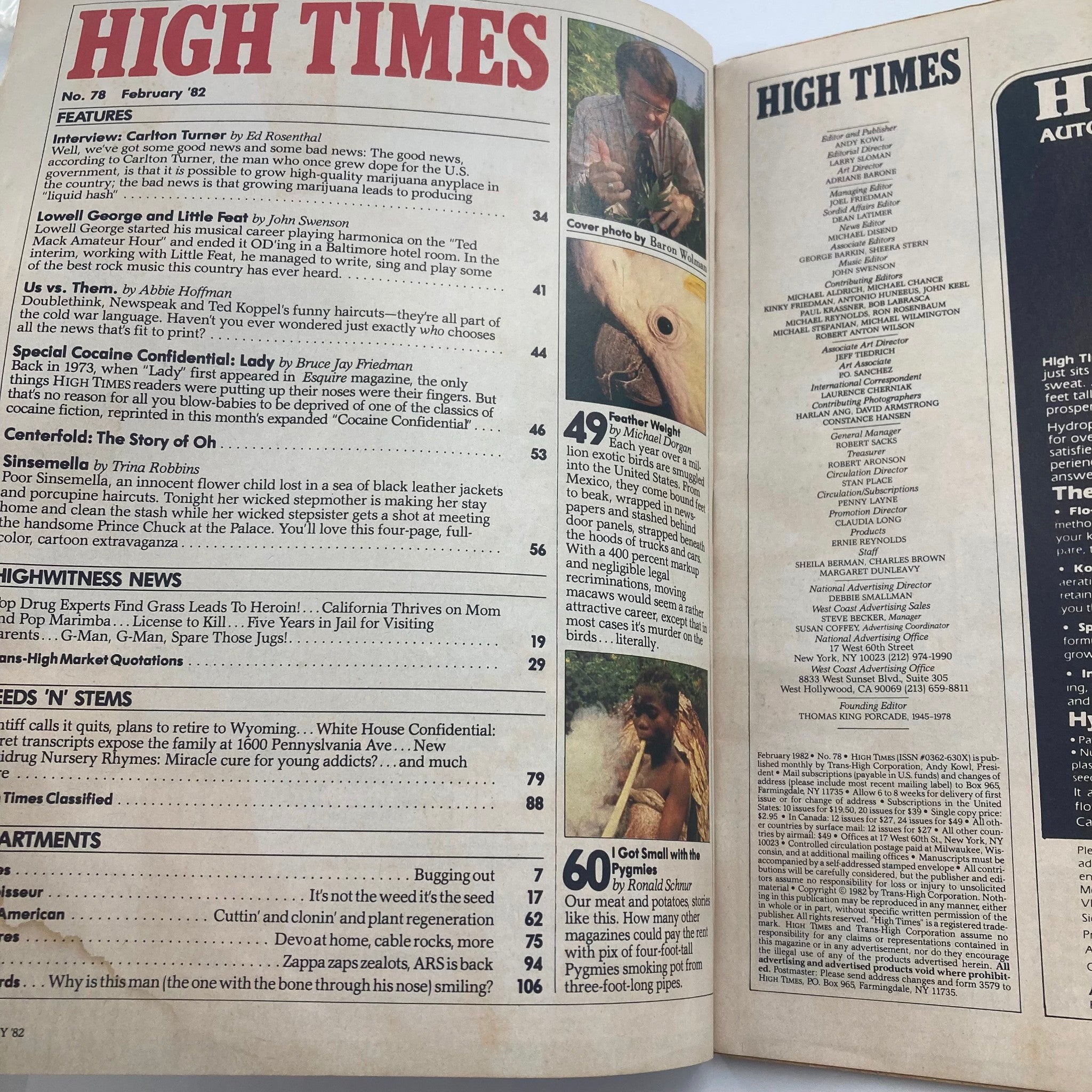 VTG High Times Magazine February 1982 #78 Reagan's Dope Adviser No Label