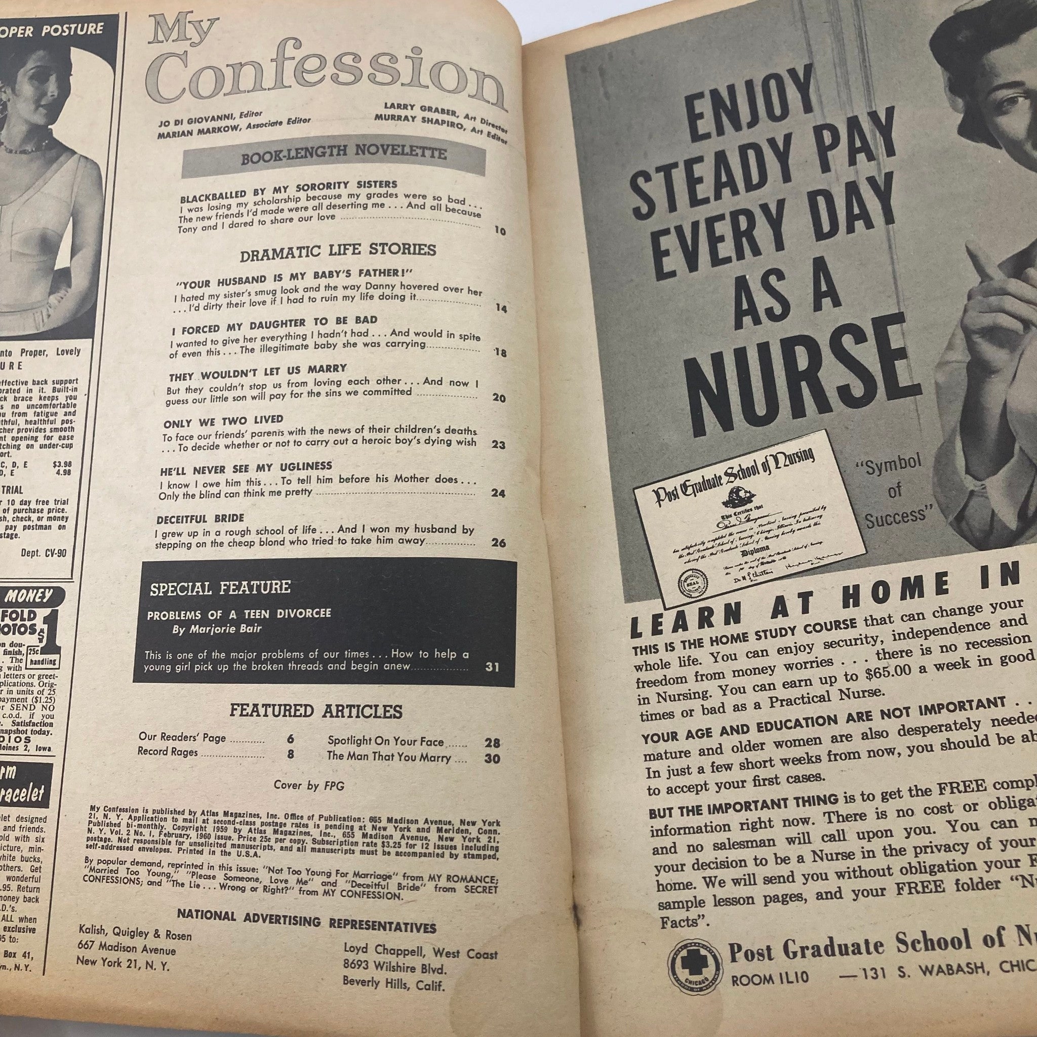 VTG My Confession Magazine February 1960 They Wouldn't Let Us Marry No Label