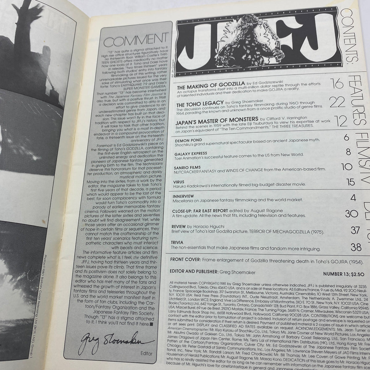 Vintage Godzilla Film Journal 1983