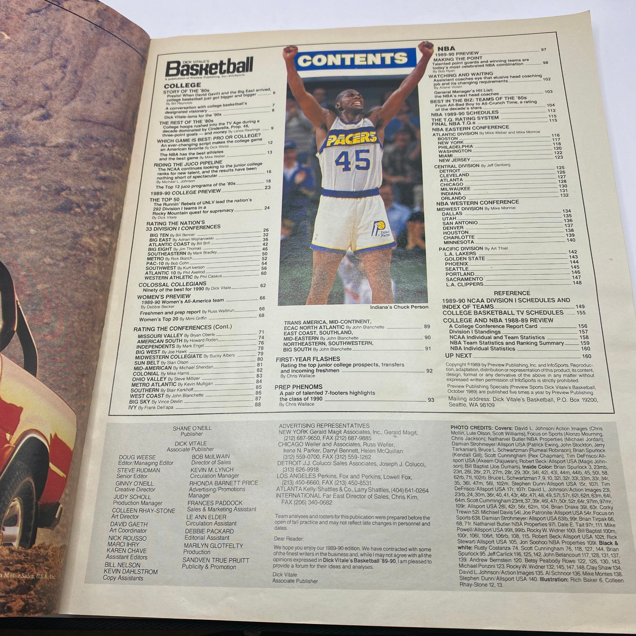 Dick Vitale's Basketball Magazine 1989-1990 Chris 'Rocket' Johnson No Label