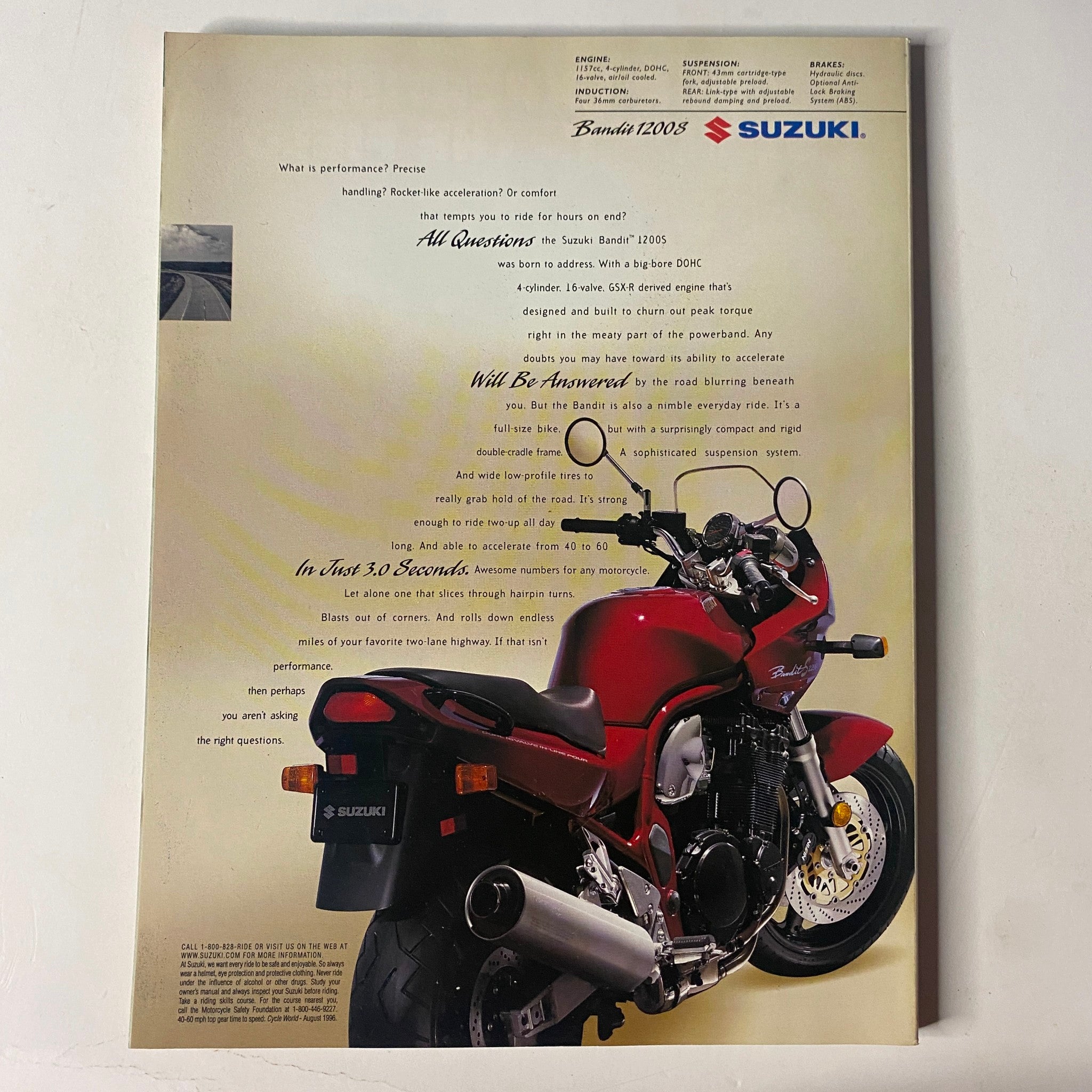 Back cover of Muscle & Fitness Magazine, March 1997 (Vol. 58, No. 3), featuring a Suzuki motorcycle advertisement.
