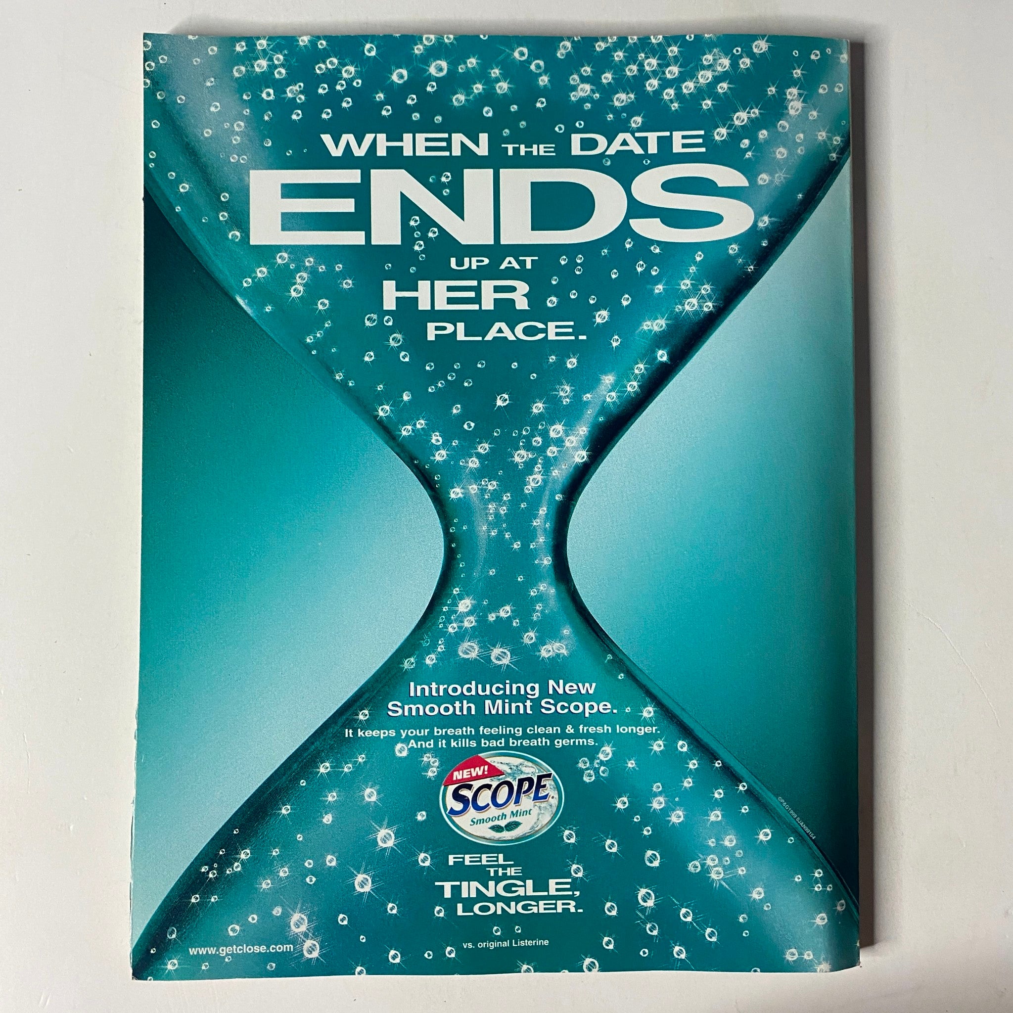 Back cover of Muscle & Fitness Magazine December 1999, featuring an advertisement for Scope mouthwash.