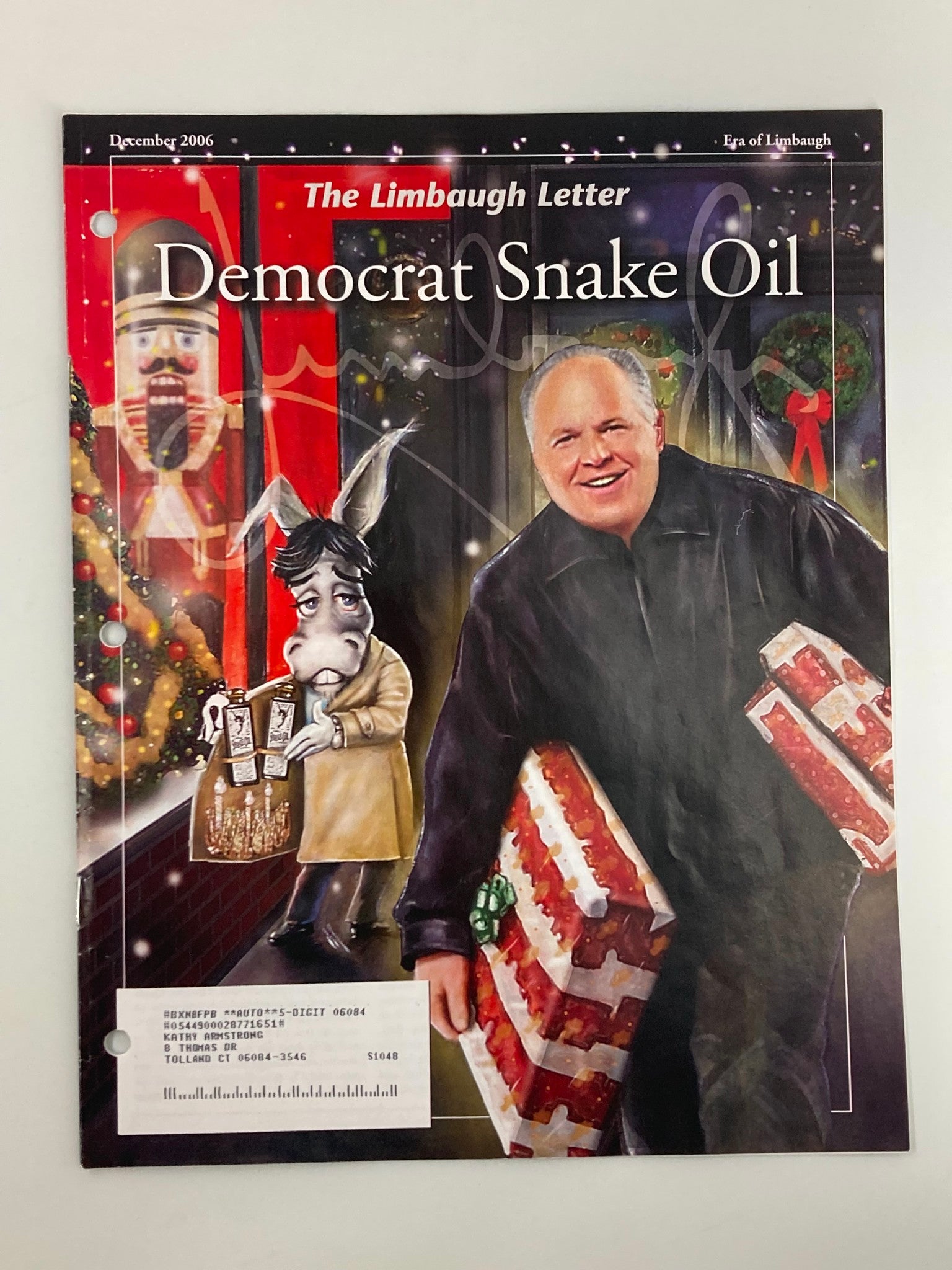 Rush Limbaugh Letter Newsletter Magazine December 2006 Bill Clinton Majority