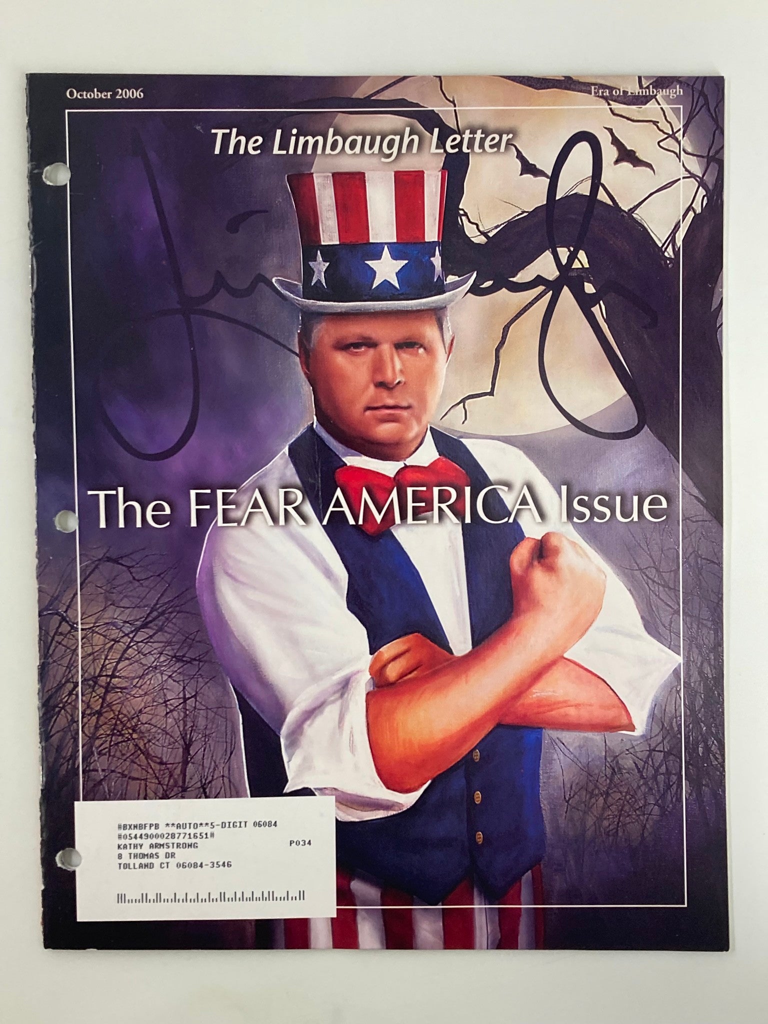 Rush Limbaugh Letter Newsletter Magazine October 2006 Fear of American Power