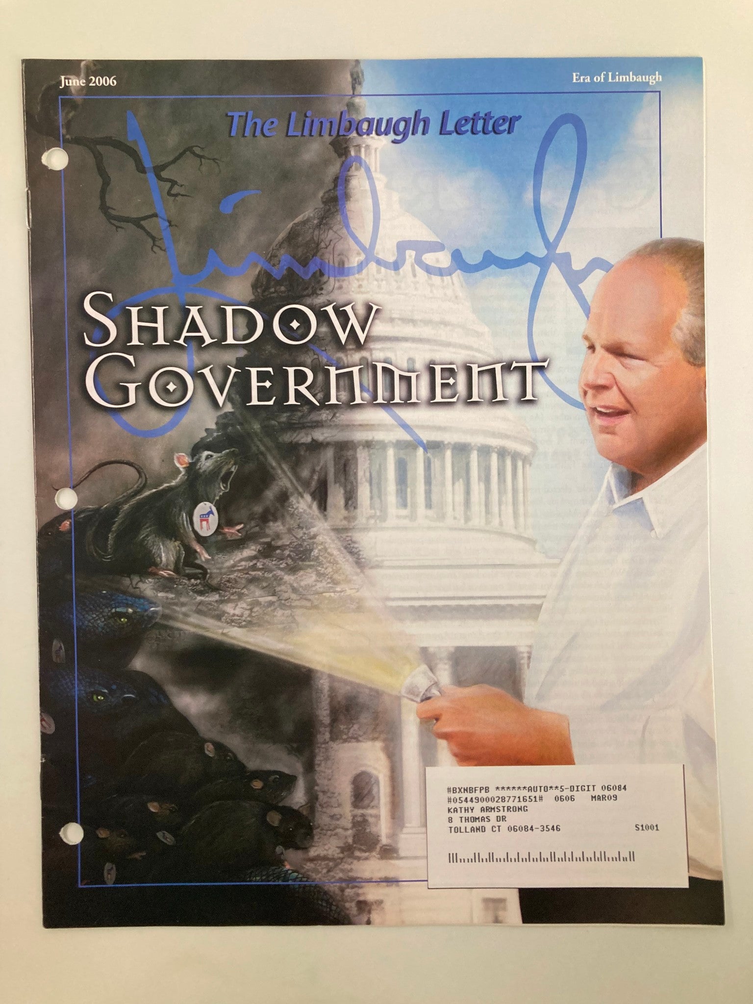 Rush Limbaugh Letter Newsletter Magazine June 2006 at Work