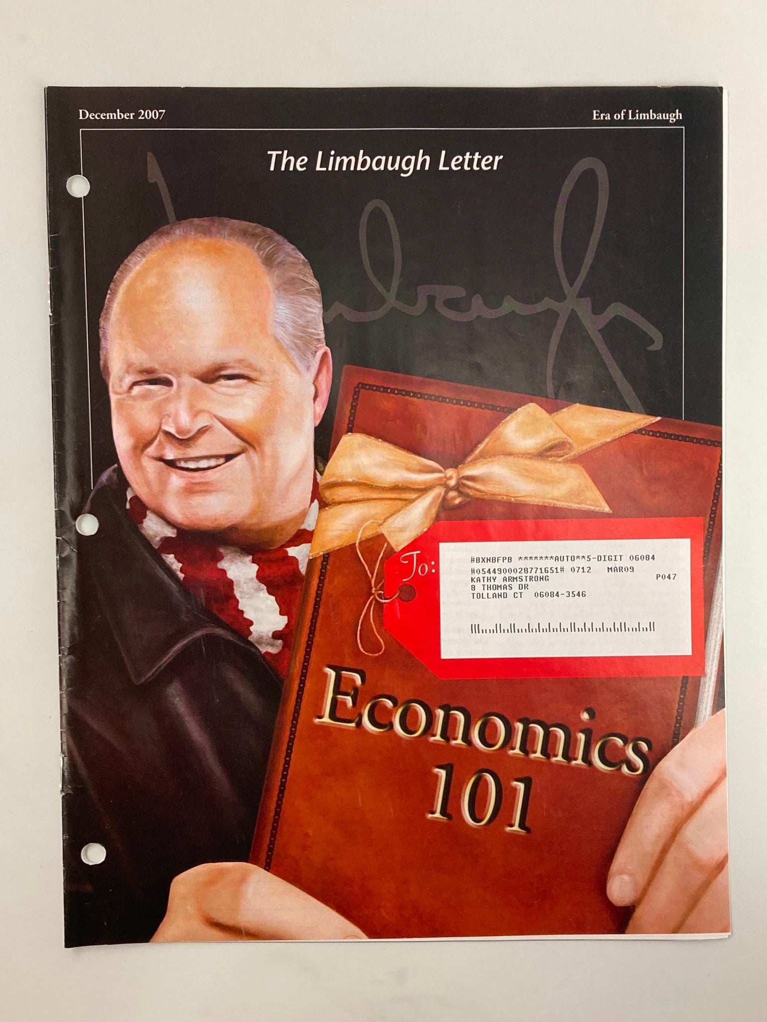 Rush Limbaugh Letter Newsletter Magazine December 2007 Screw Up