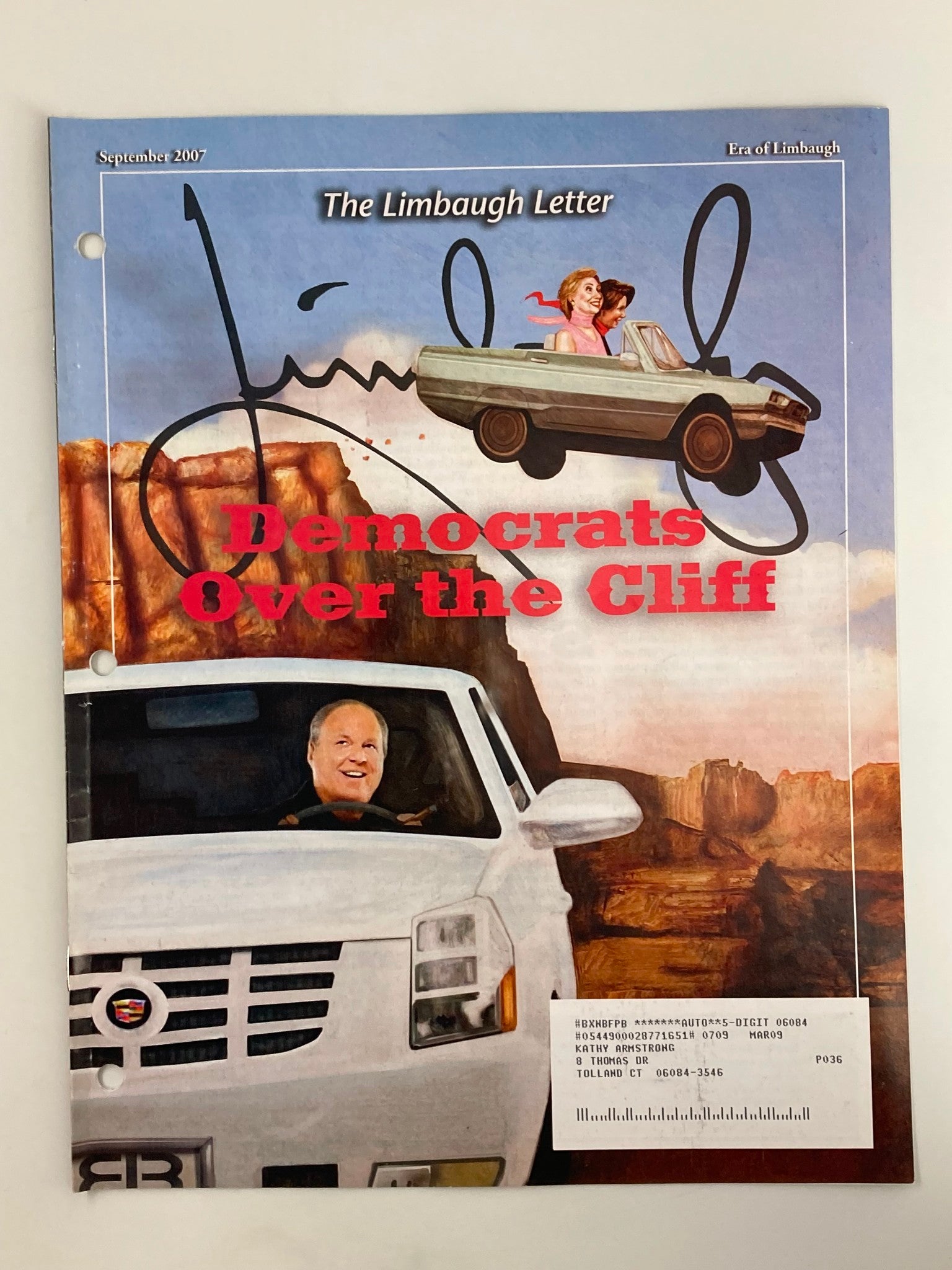 Rush Limbaugh Letter Newsletter Magazine September 2007 Over The Cliff