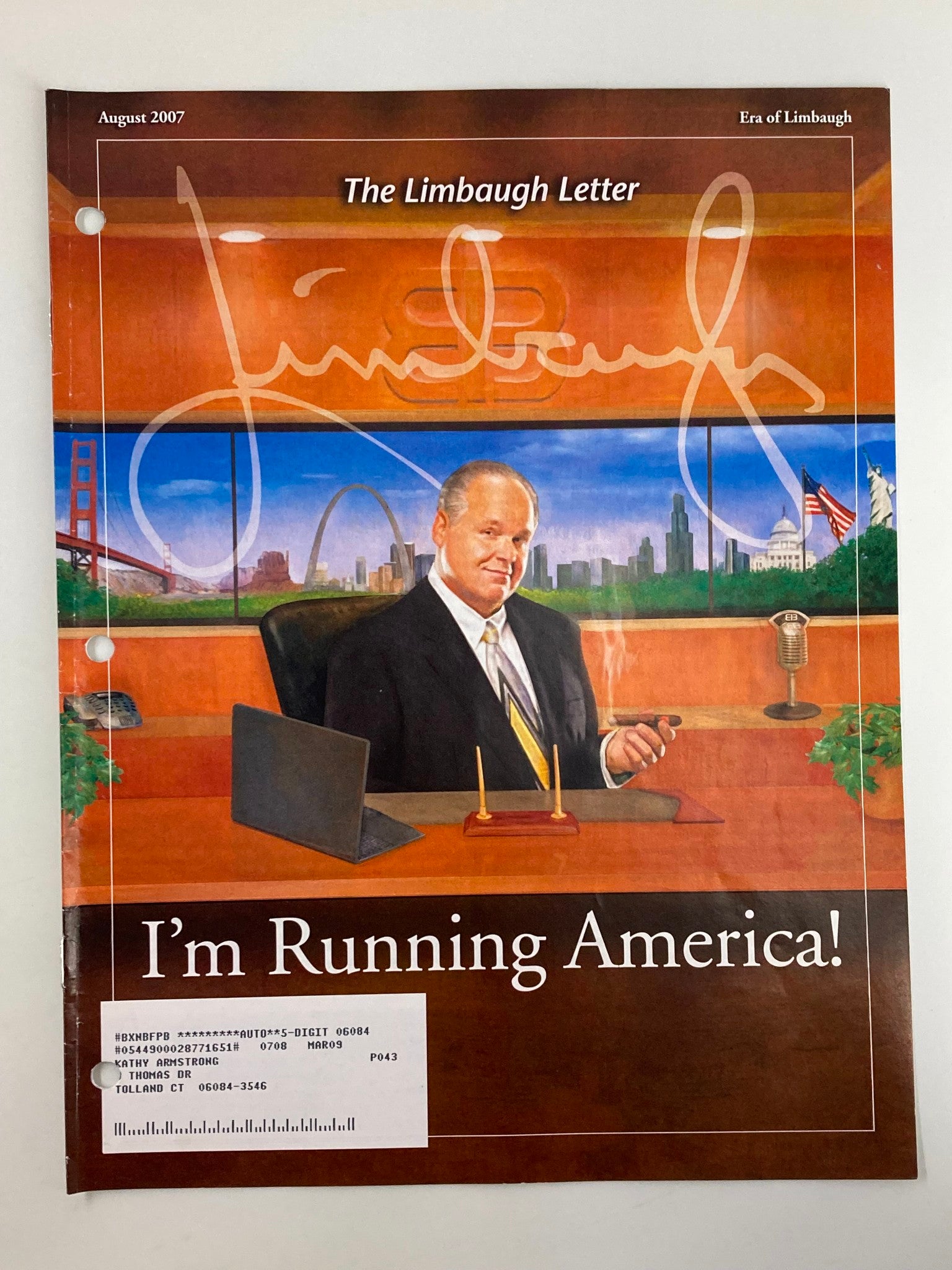 Rush Limbaugh Letter Newsletter Magazine August 2007 I'm Running America