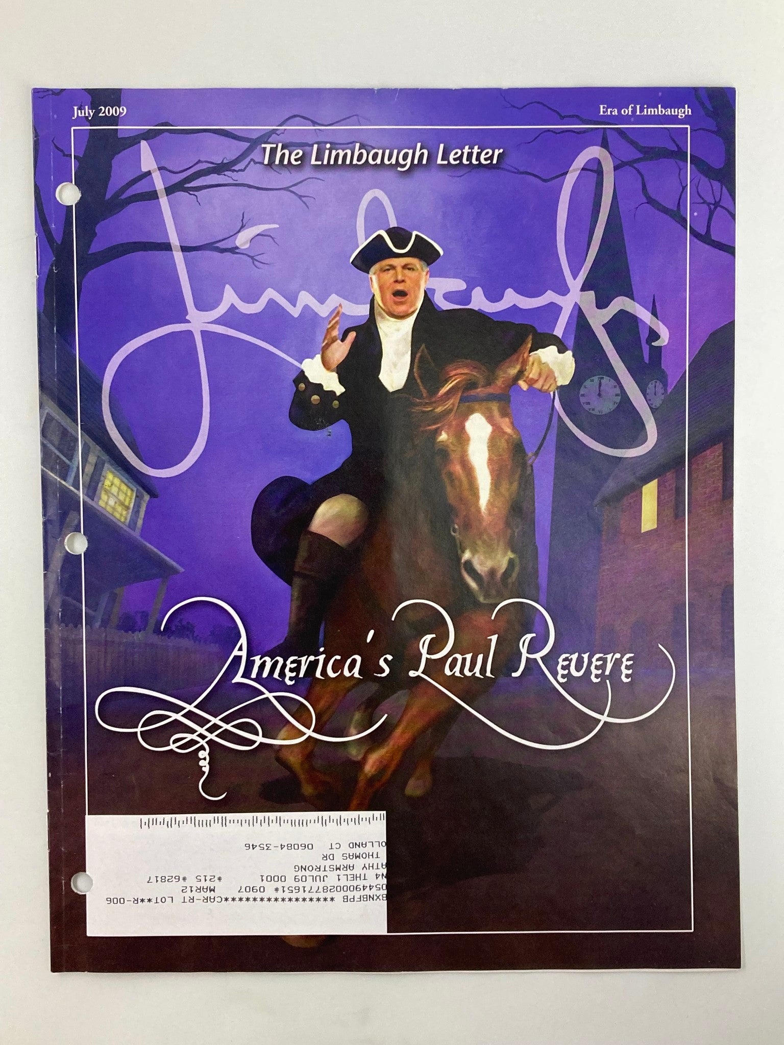 Rush Limbaugh Letters Newsletter Magazine July 2009 America's Paul Revere