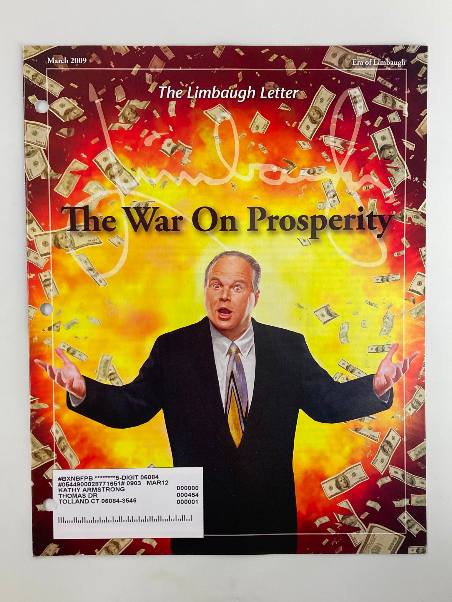 Rush Limbaugh Letter Newsletter Magazine March 2009 The War