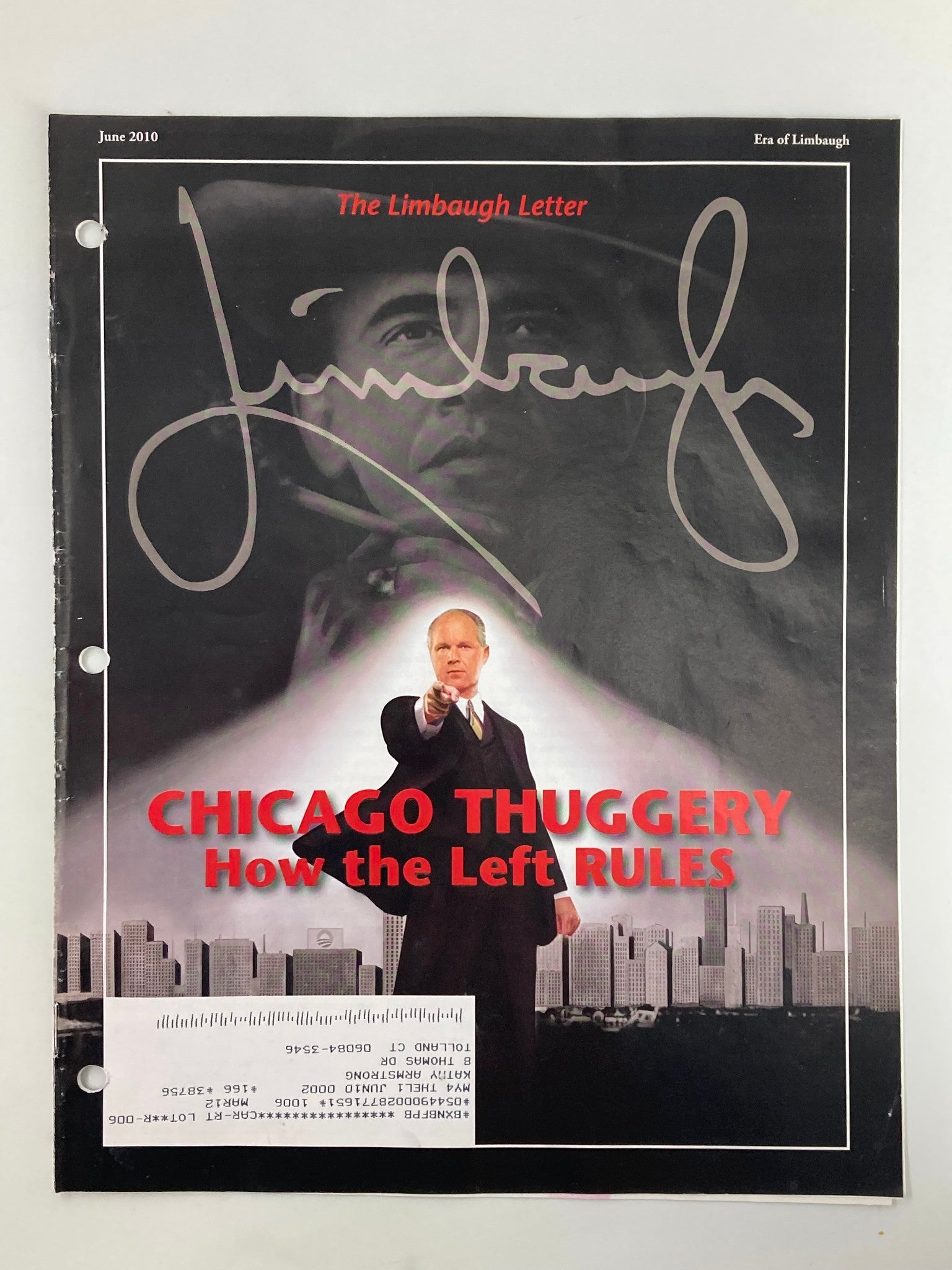 Rush Limbaugh Letter Newsletter Magazine June 2010 Chicago Thuggery